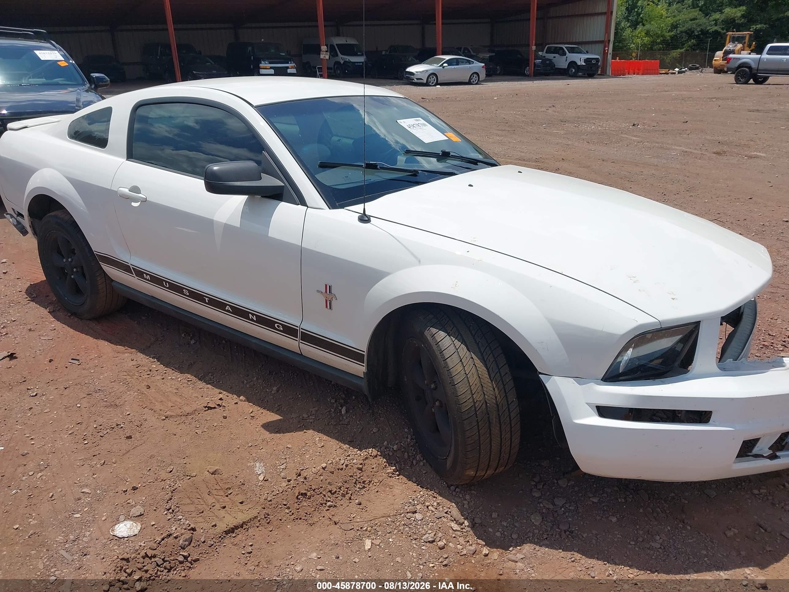 2007 Ford Mustang V6 Deluxe/v6 Premium White vin: 1ZVFT80N775357312