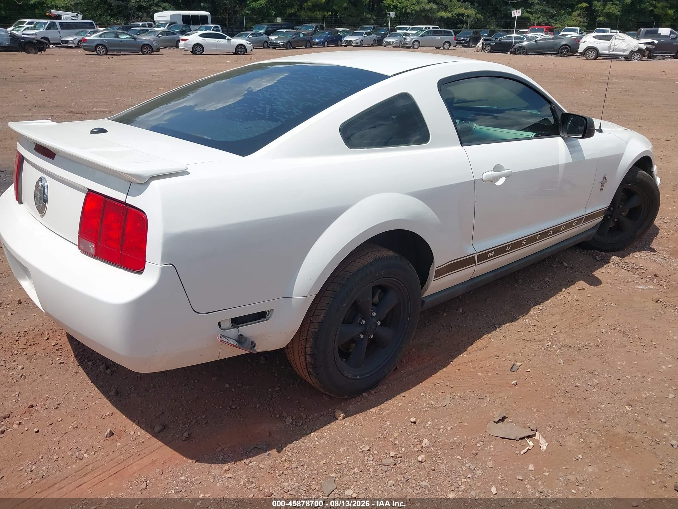 2007 Ford Mustang V6 Deluxe/v6 Premium Белый vin: 1ZVFT80N775357312