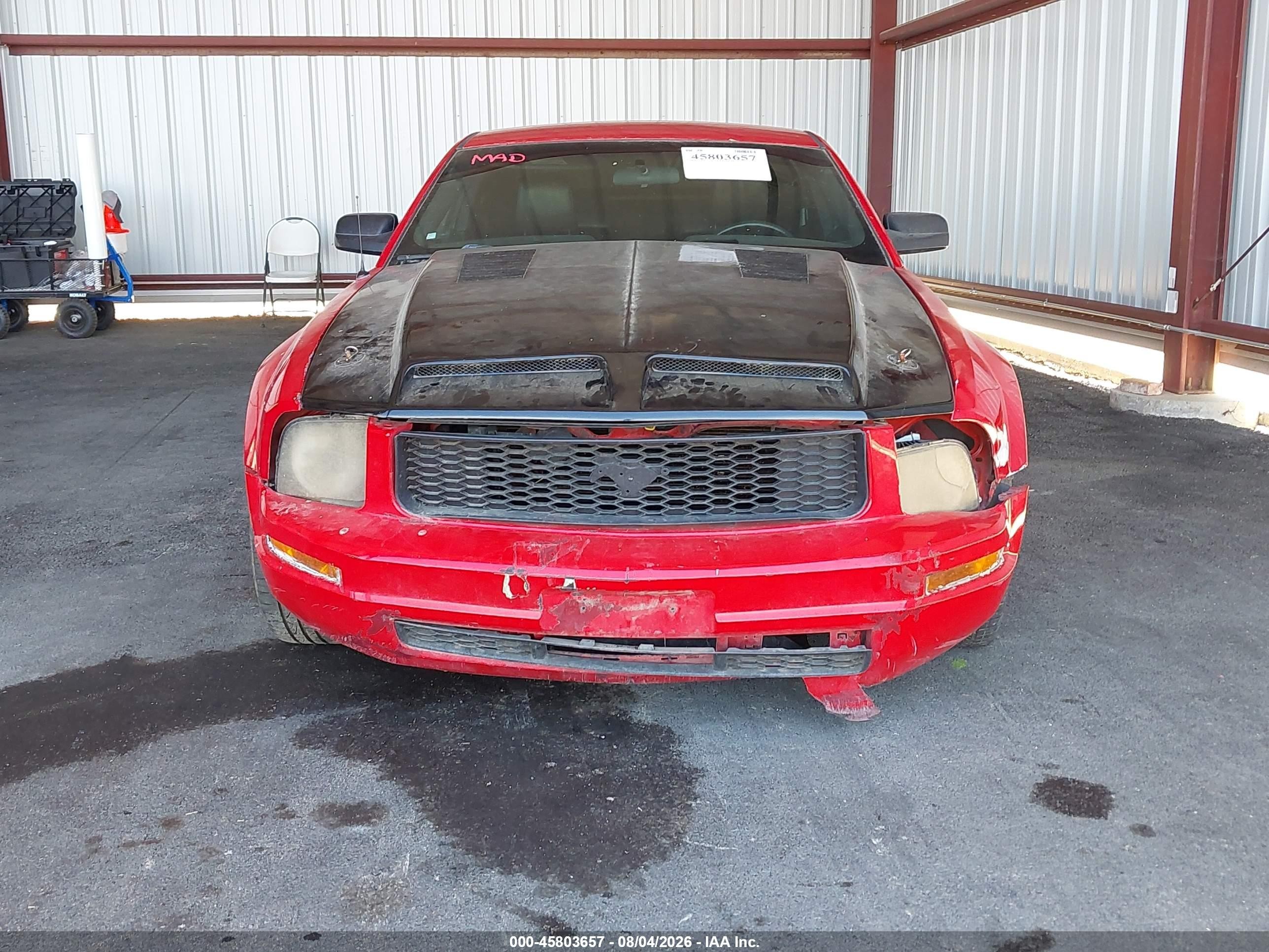 2005 Ford Mustang V6 Deluxe/v6 Premium Red vin: 1ZVFT80N855135116