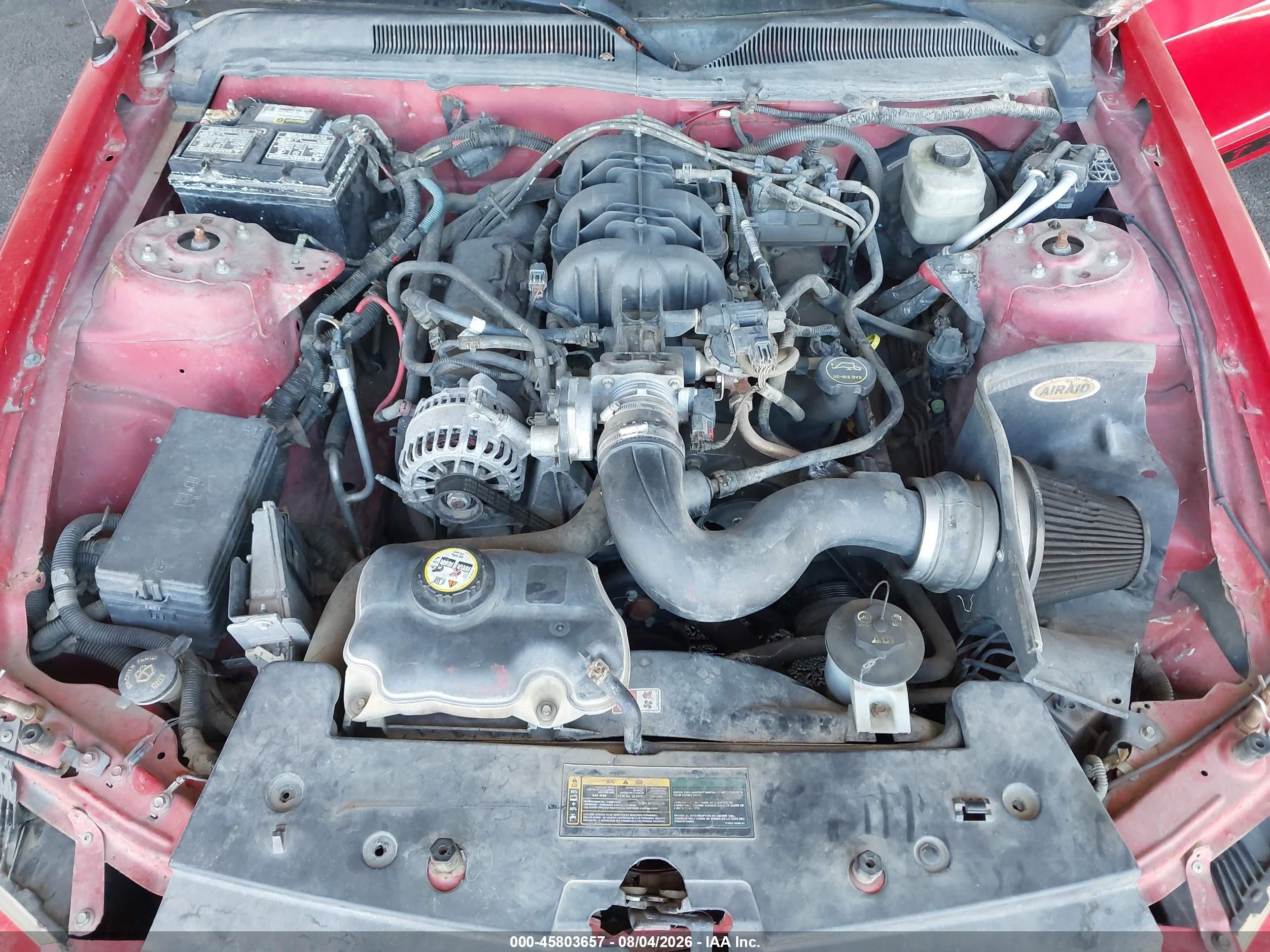 2005 Ford Mustang V6 Deluxe/v6 Premium Red vin: 1ZVFT80N855135116