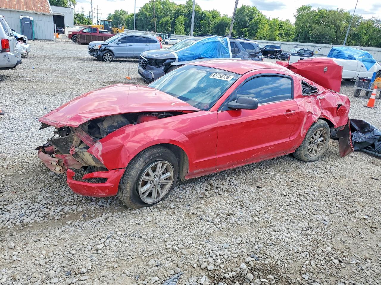 2007 Ford Mustang Red vin: 1ZVFT80N875292079