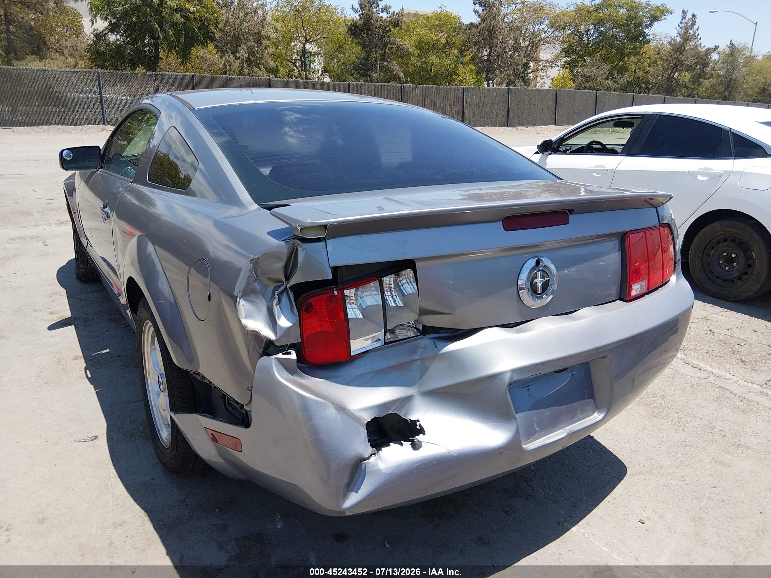 2007 Ford Mustang V6 Deluxe/v6 Premium Gray vin: 1ZVFT80N975218153