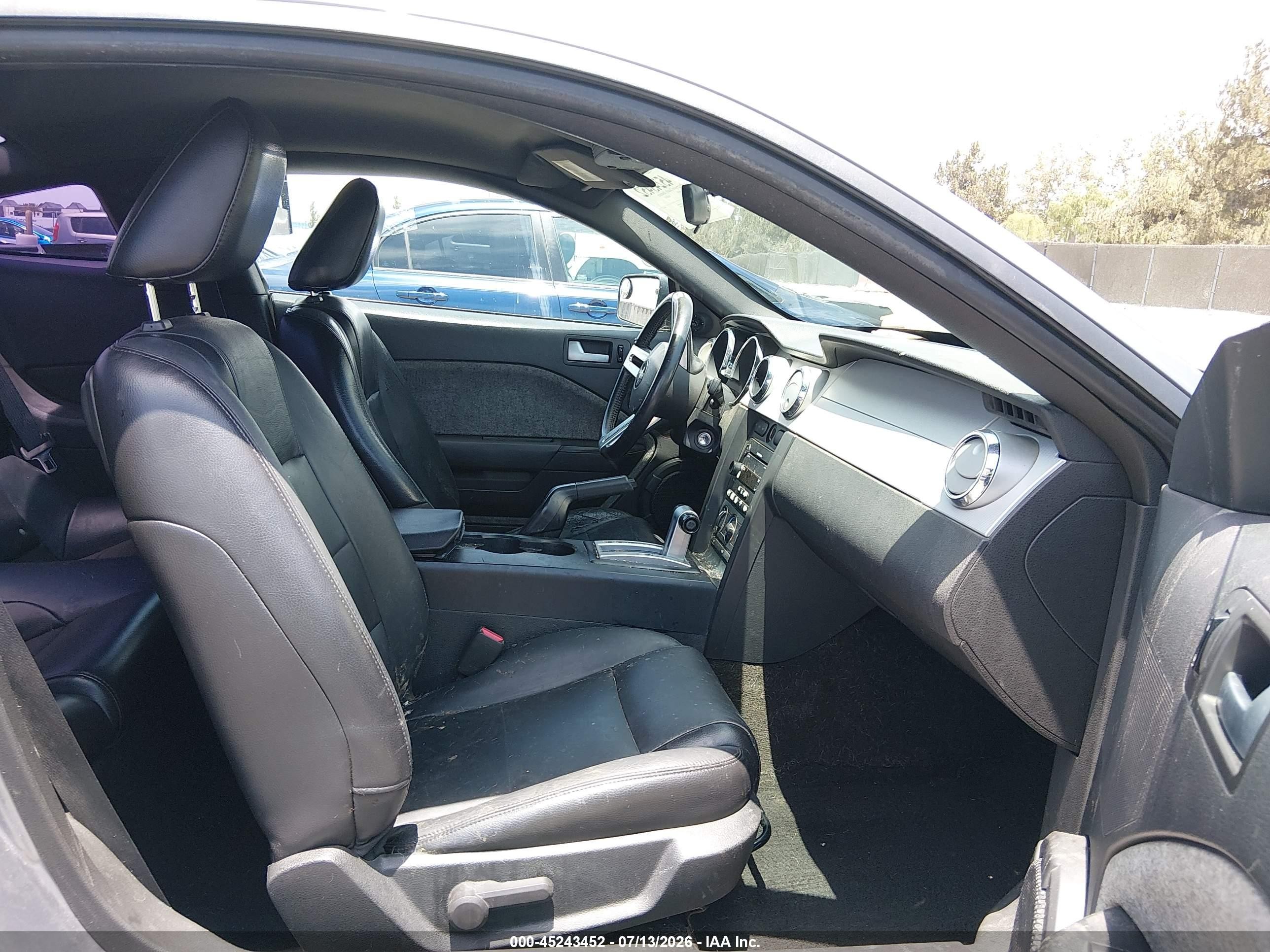 2007 Ford Mustang V6 Deluxe/v6 Premium Gray vin: 1ZVFT80N975218153