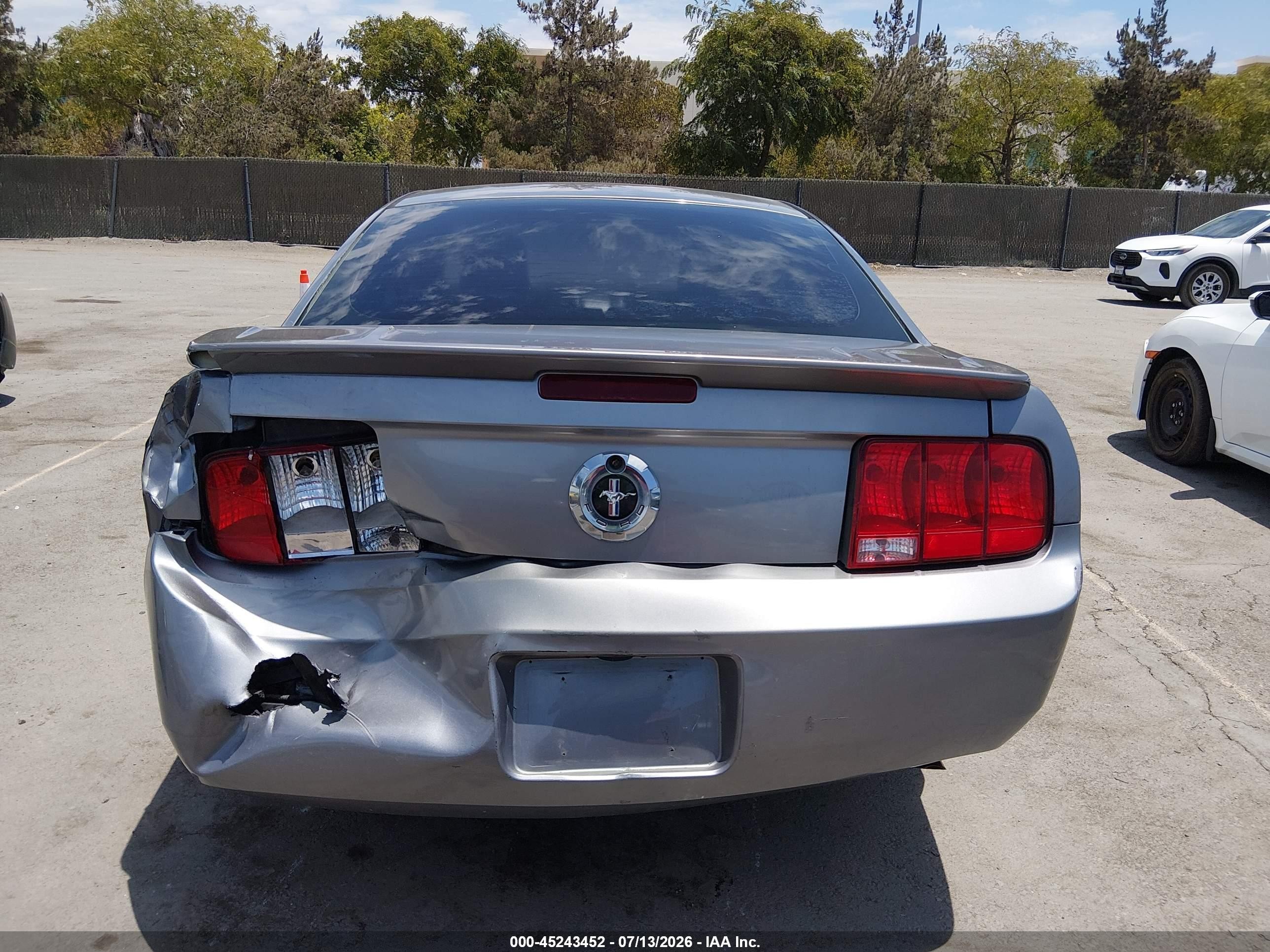 2007 Ford Mustang V6 Deluxe/v6 Premium Gray vin: 1ZVFT80N975218153