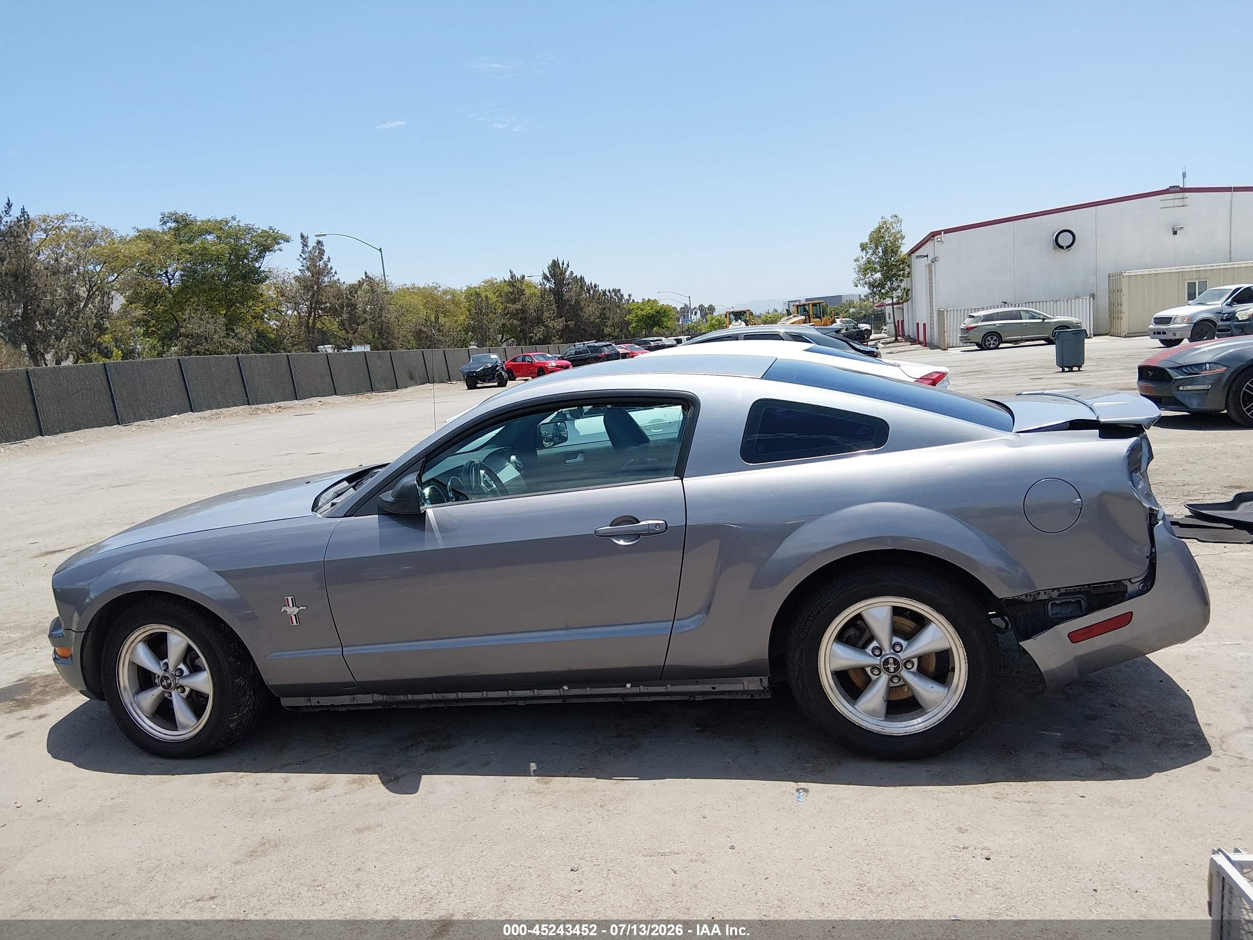 2007 Ford Mustang V6 Deluxe/v6 Premium Gray vin: 1ZVFT80N975218153