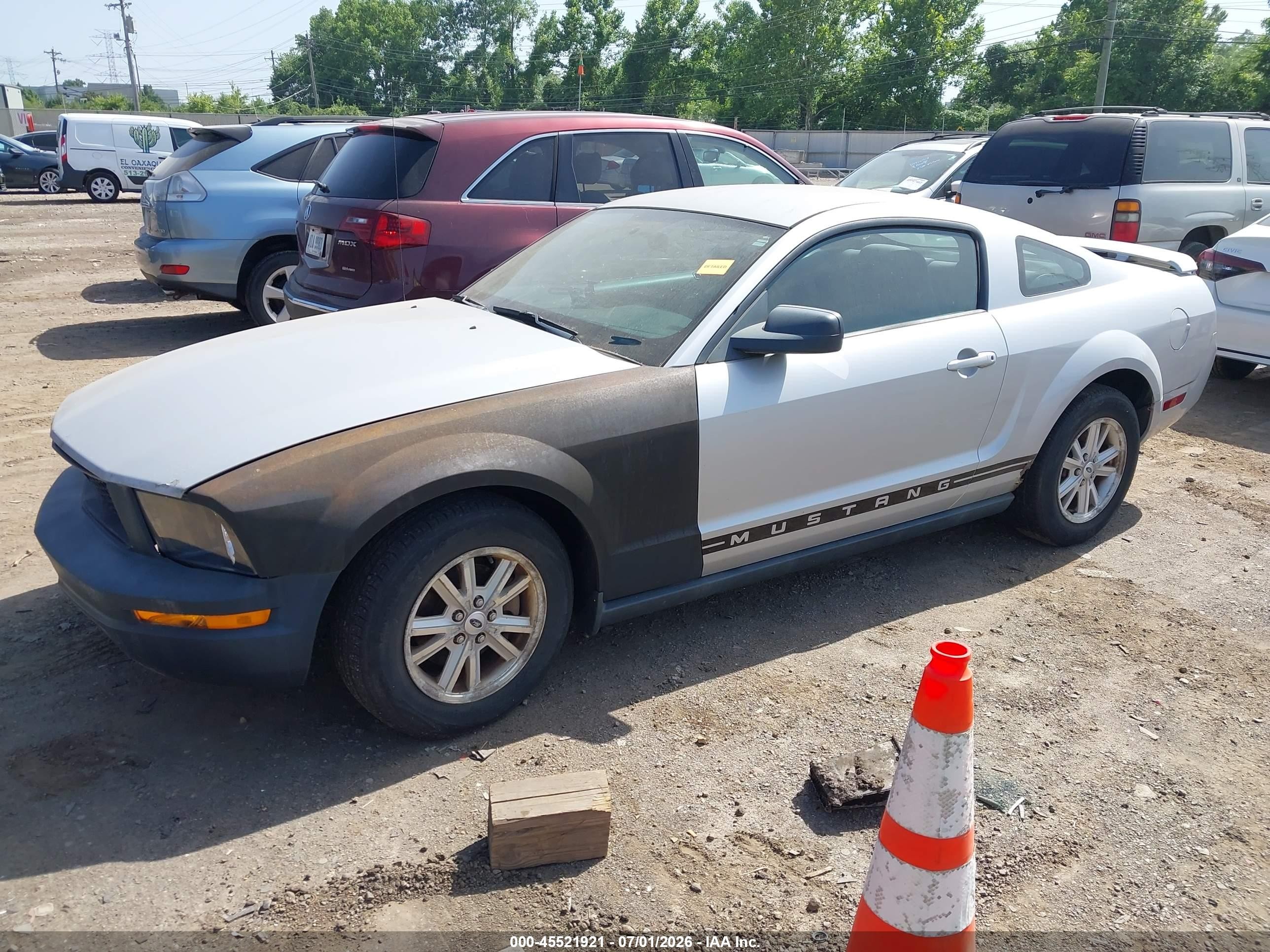 2006 Ford Mustang V6 Silver vin: 1ZVFT80NX65200596