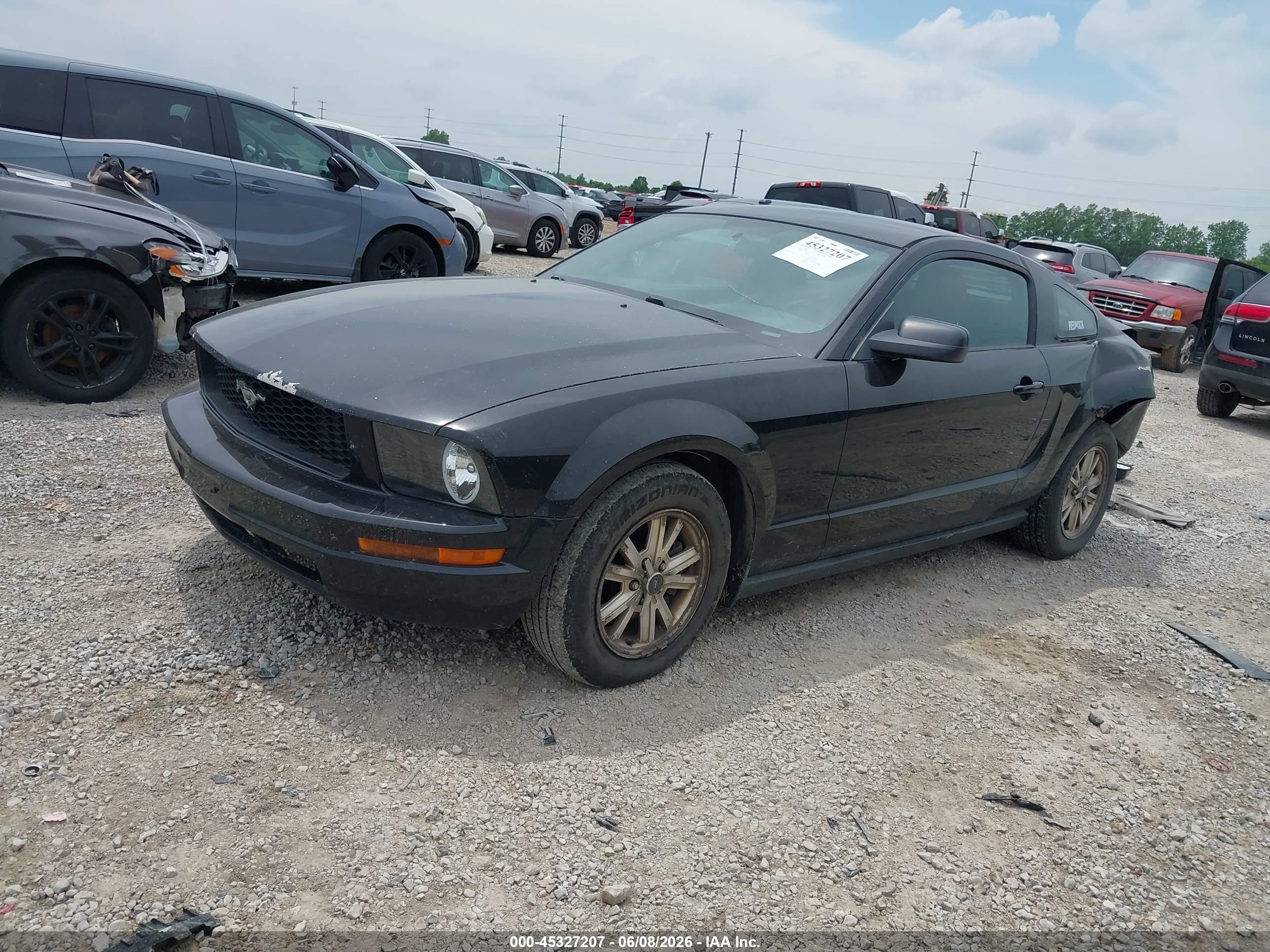 2007 Ford Mustang V6 Deluxe/v6 Premium Black vin: 1ZVFT80NX75255860