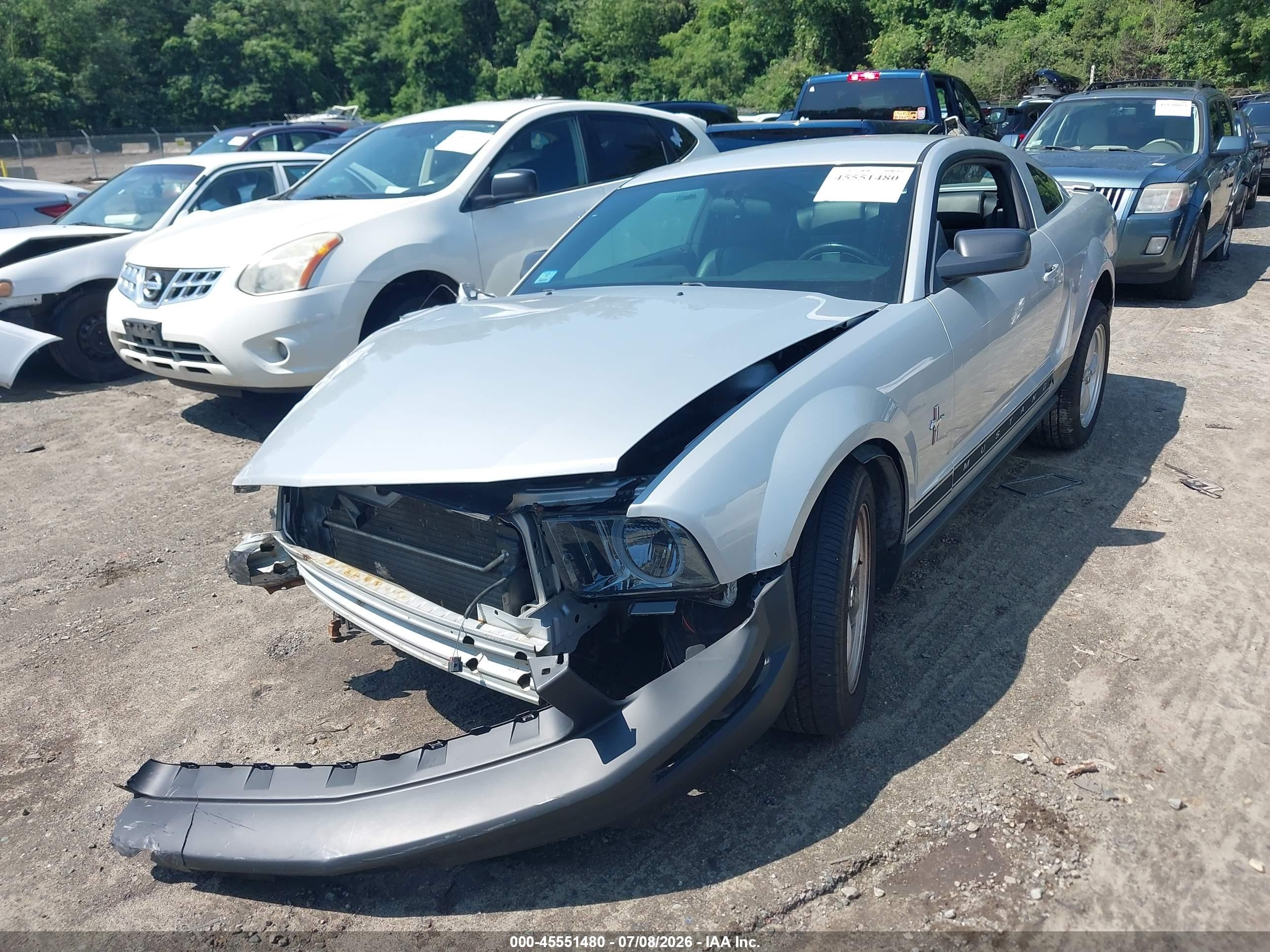 2007 Ford Mustang V6 Deluxe/v6 Premium Silver vin: 1ZVFT80NX75367350