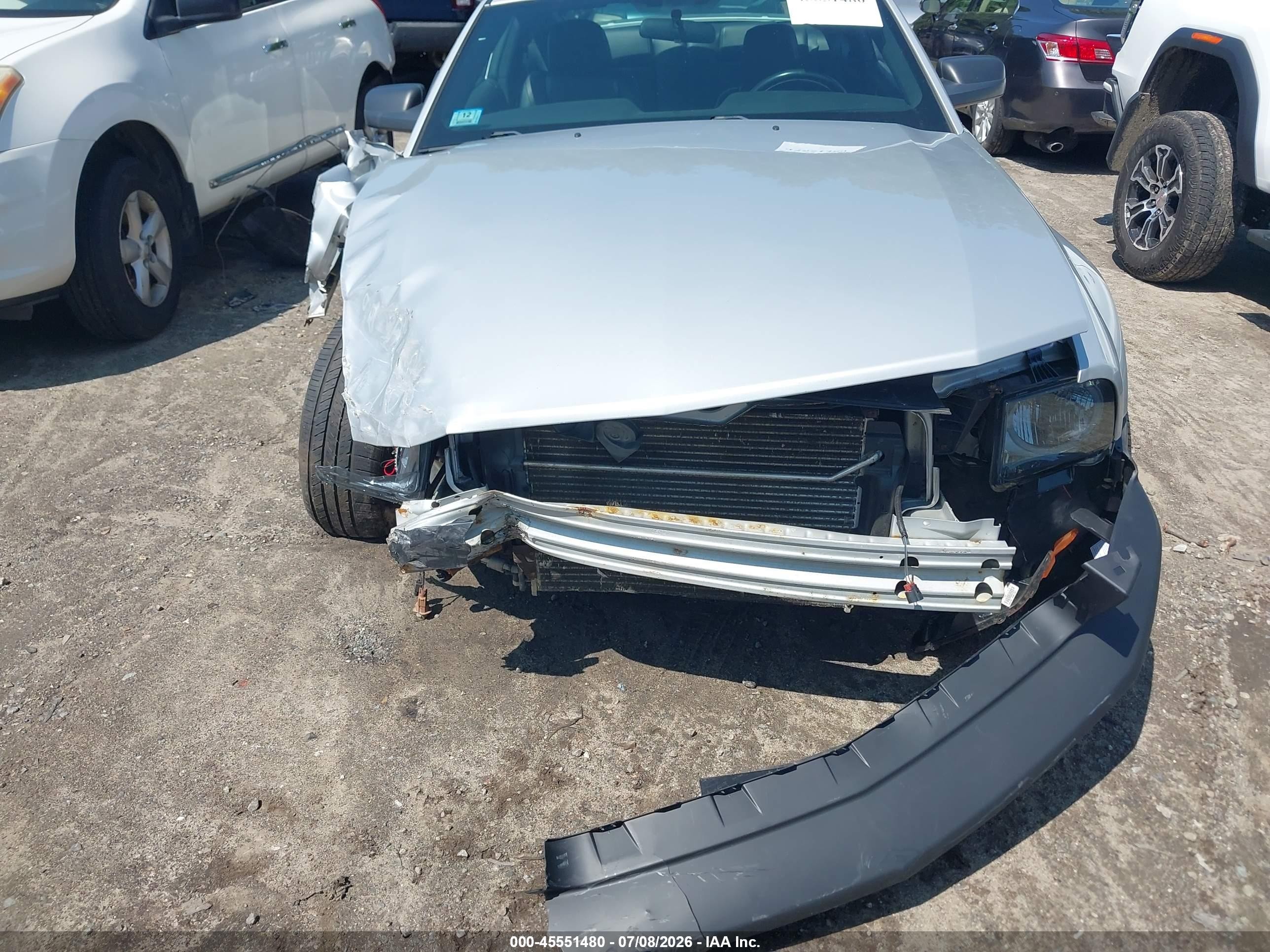 2007 Ford Mustang V6 Deluxe/v6 Premium Silver vin: 1ZVFT80NX75367350