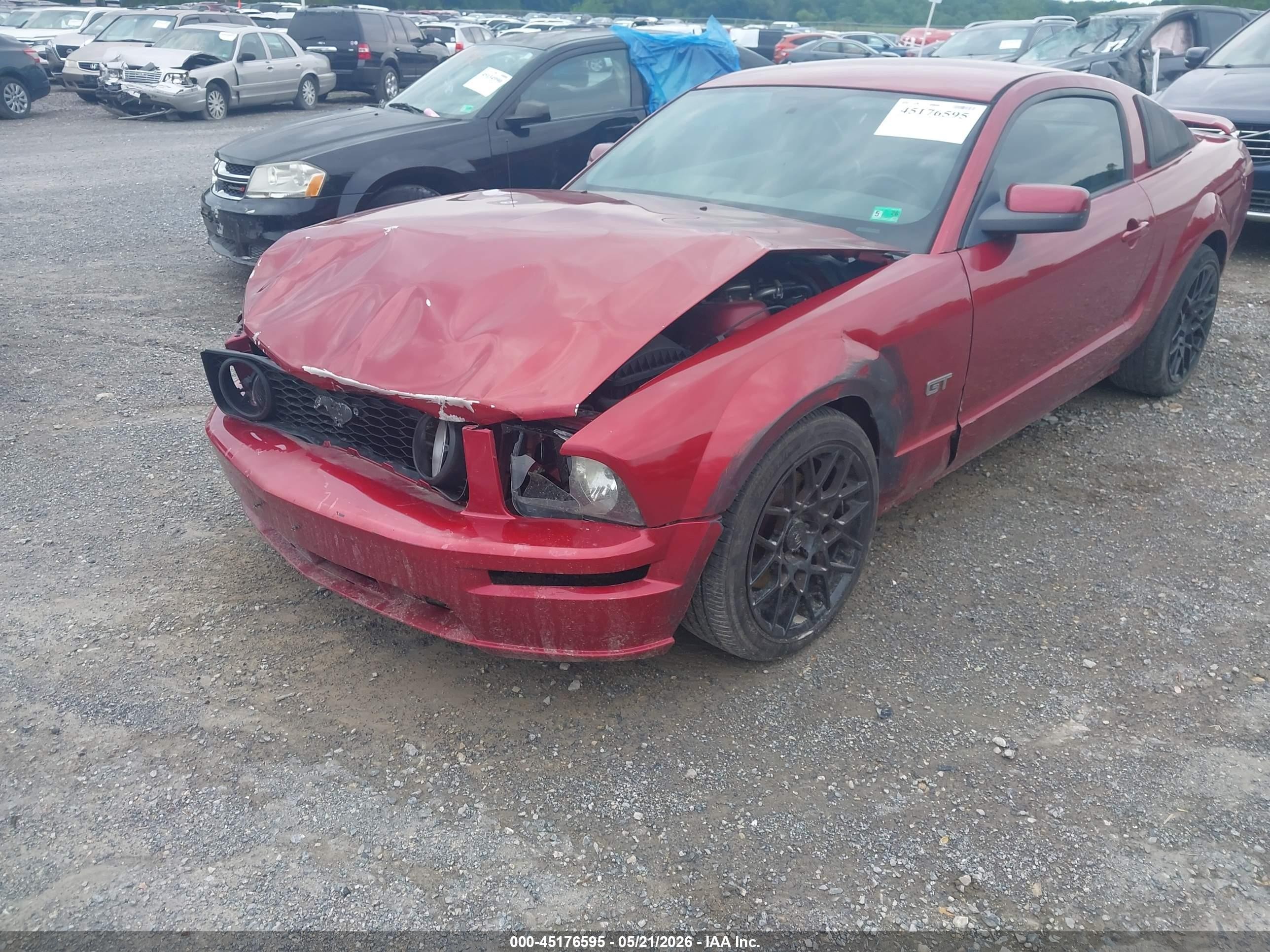 2006 Ford Mustang Gt Red vin: 1ZVFT82H065151867