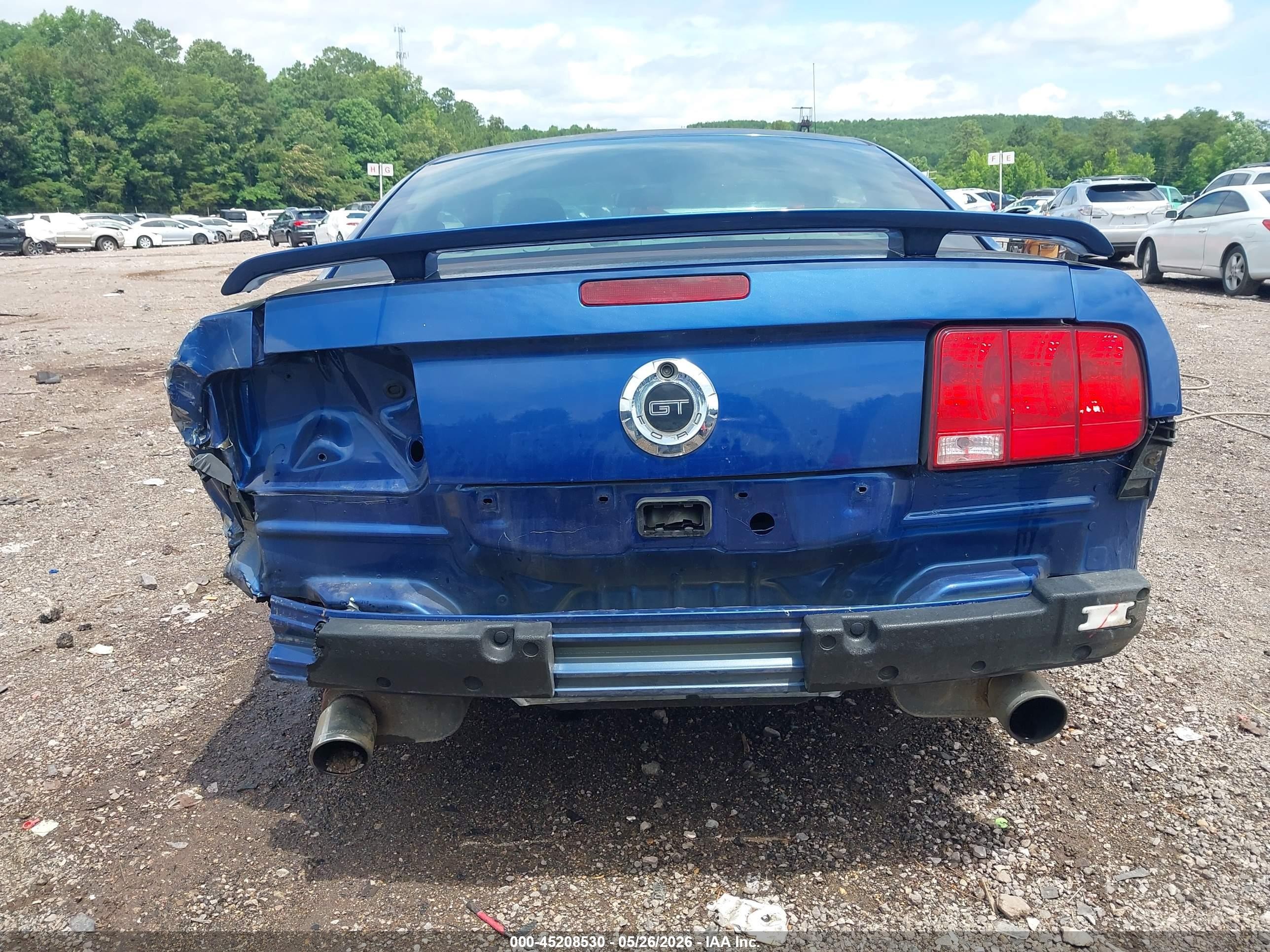 2006 Ford Mustang Gt Blue vin: 1ZVFT82H065217074