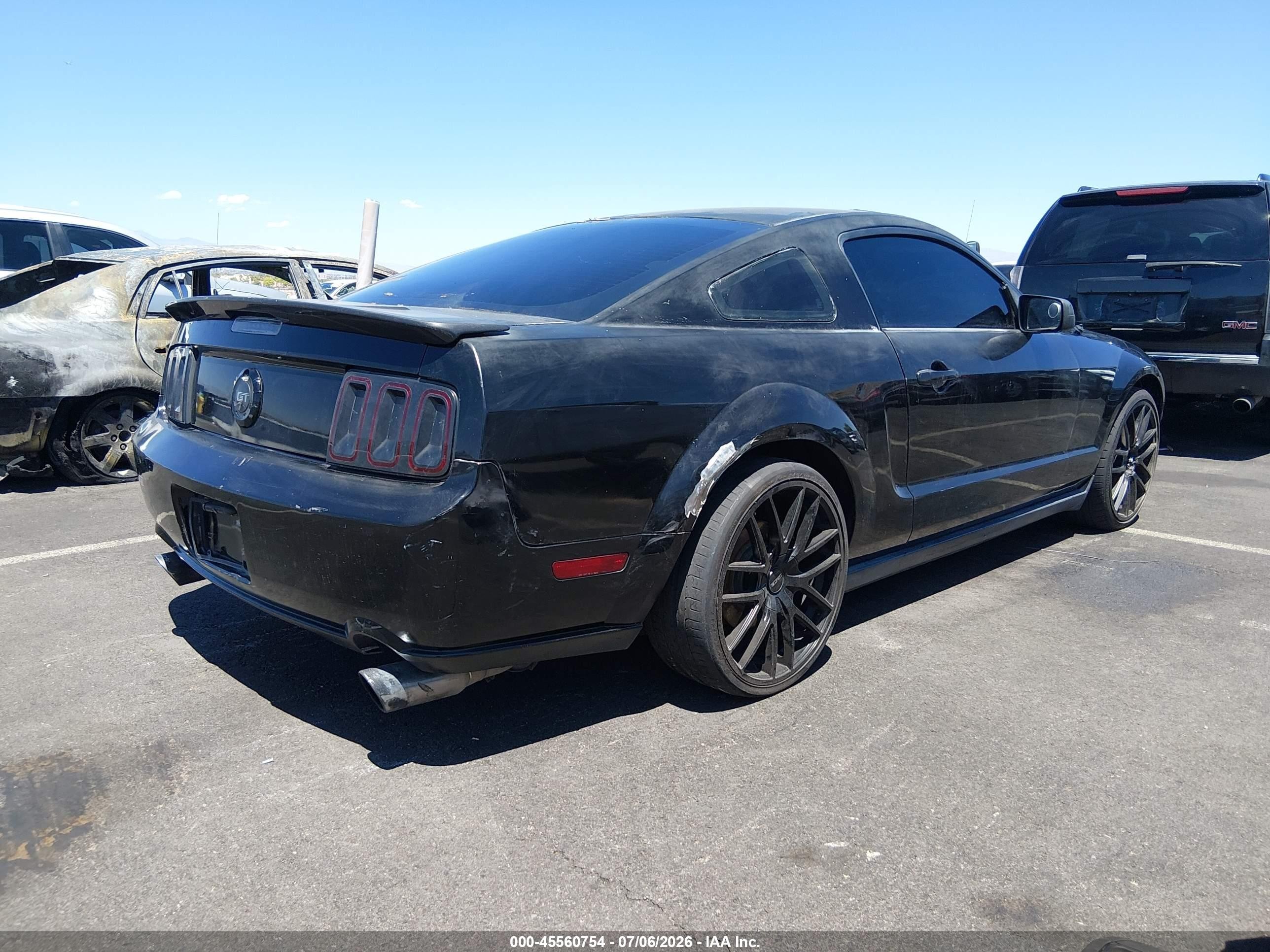 2006 Ford Mustang Gt Black vin: 1ZVFT82H165214975