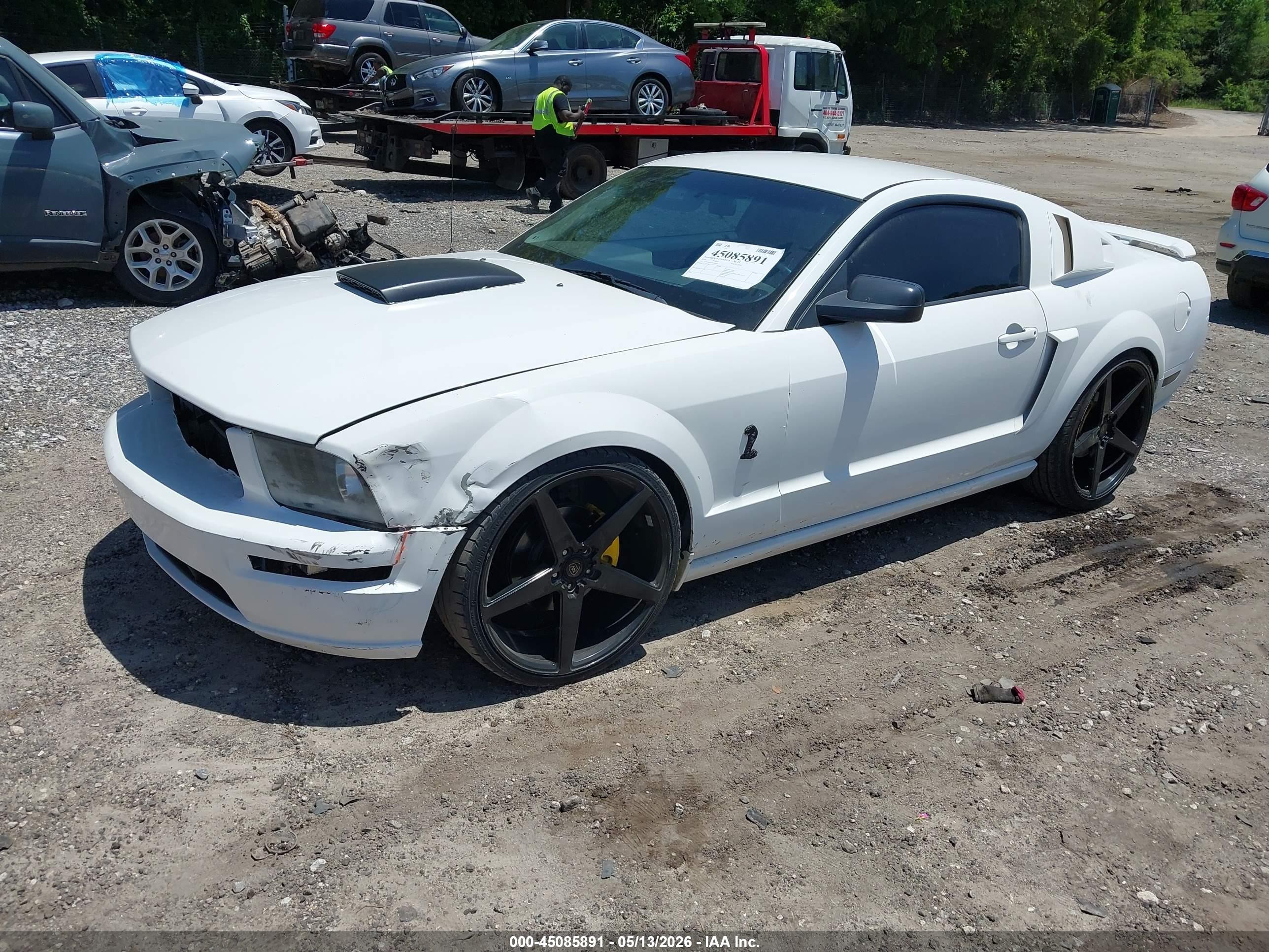 2006 Ford Mustang Gt White vin: 1ZVFT82H265259598