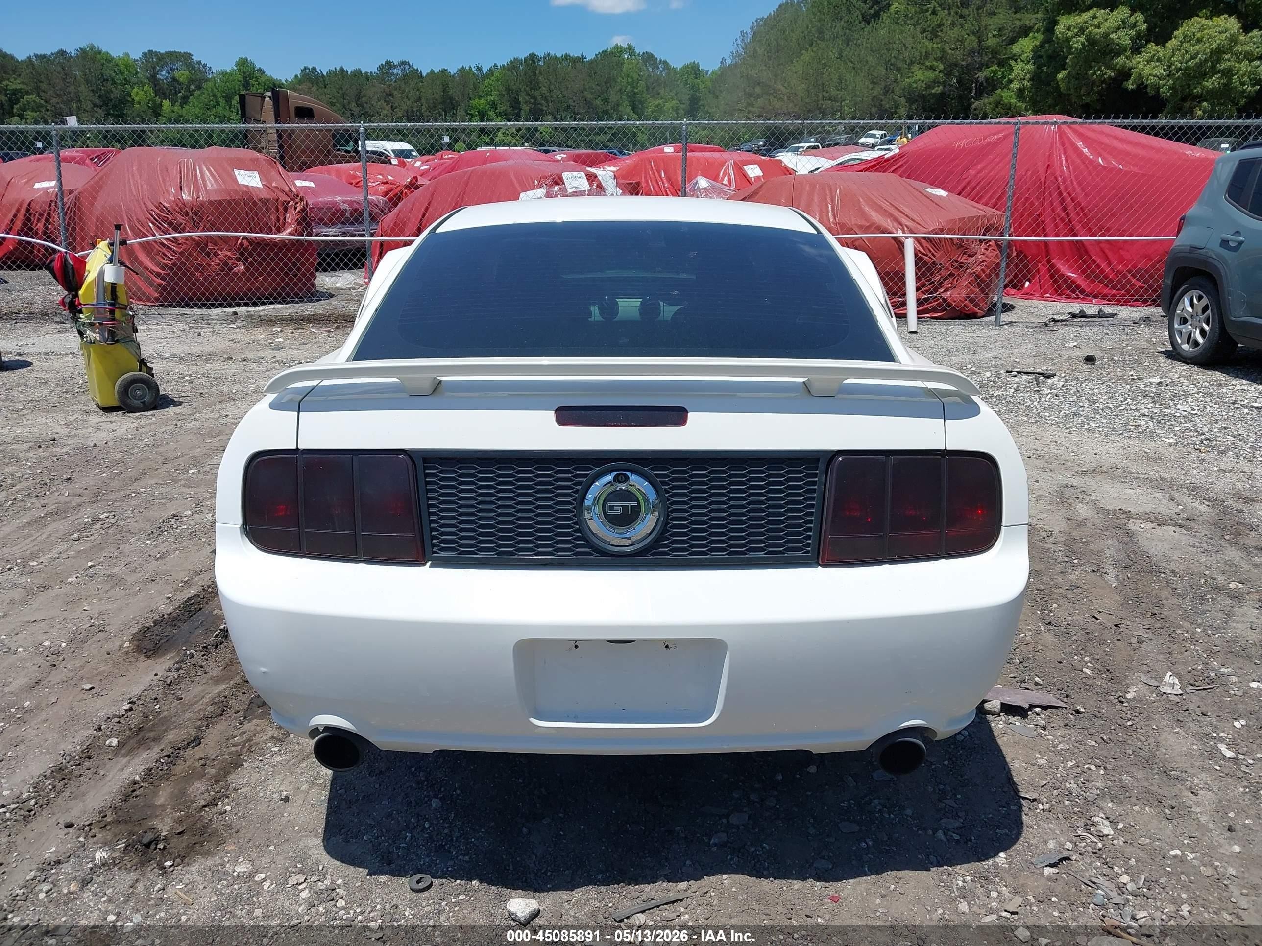 2006 Ford Mustang Gt White vin: 1ZVFT82H265259598