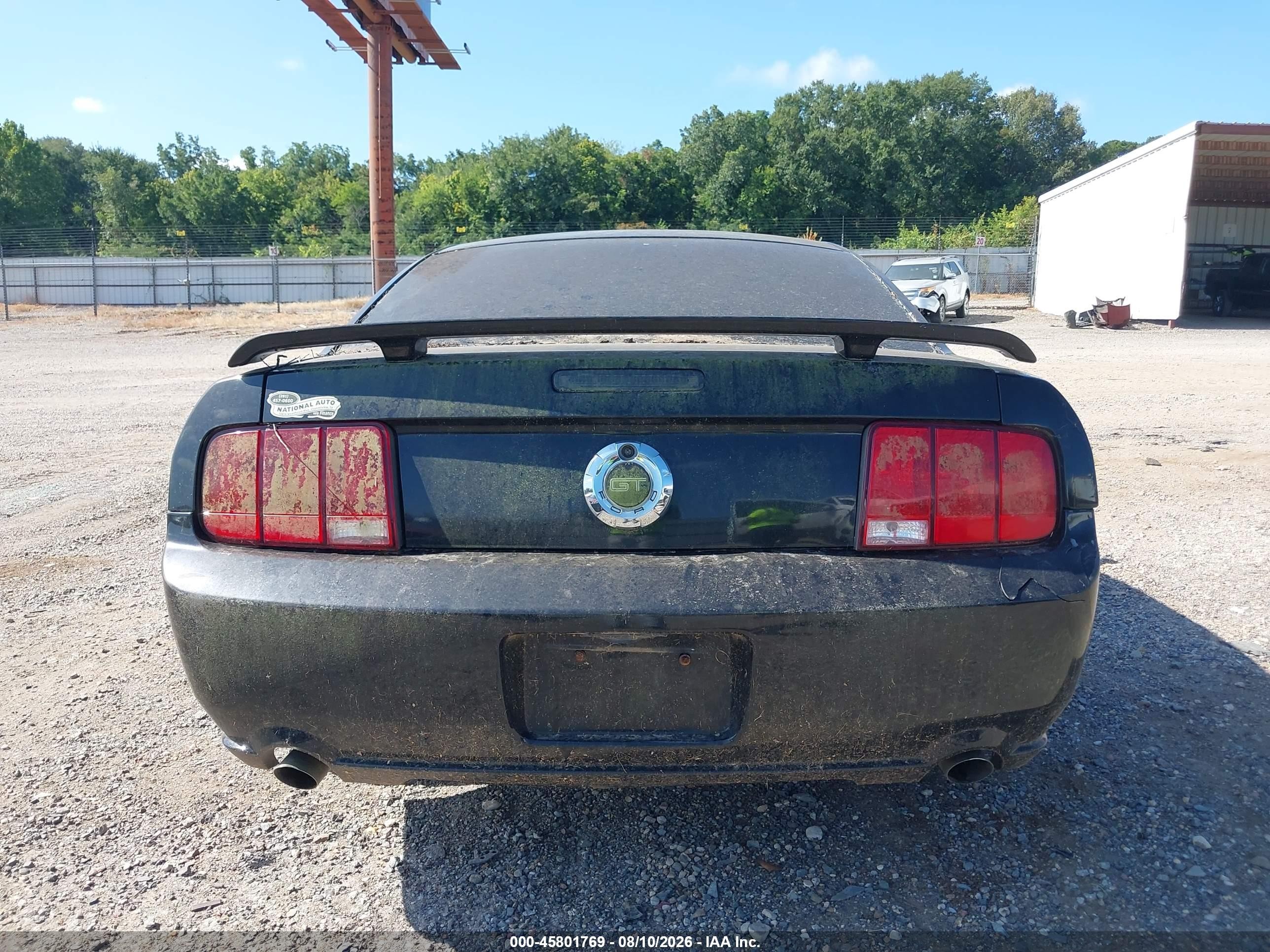 2006 Ford Mustang Gt Black vin: 1ZVFT82H365251607