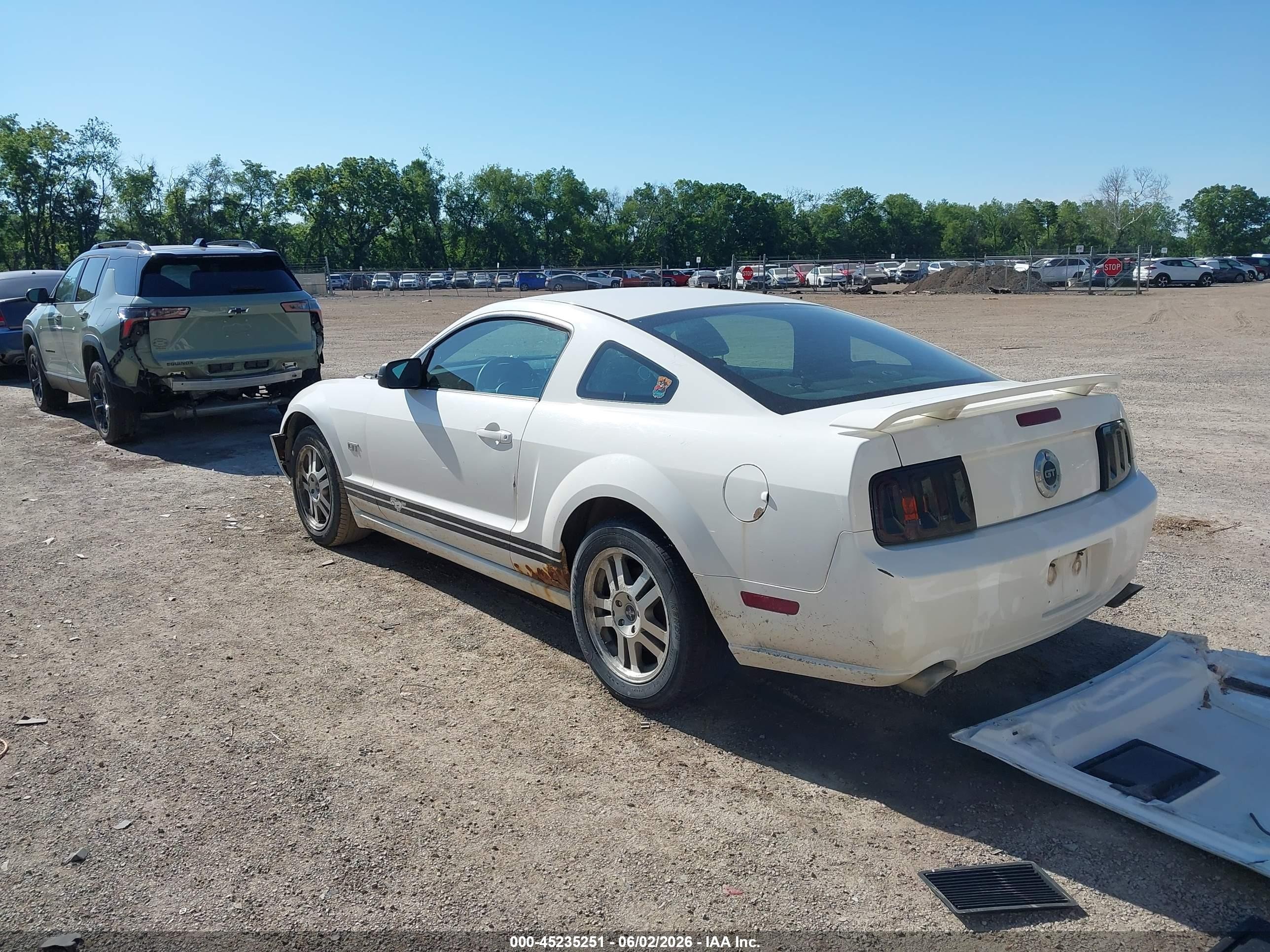 2006 Ford Mustang Gt White vin: 1ZVFT82H565205101