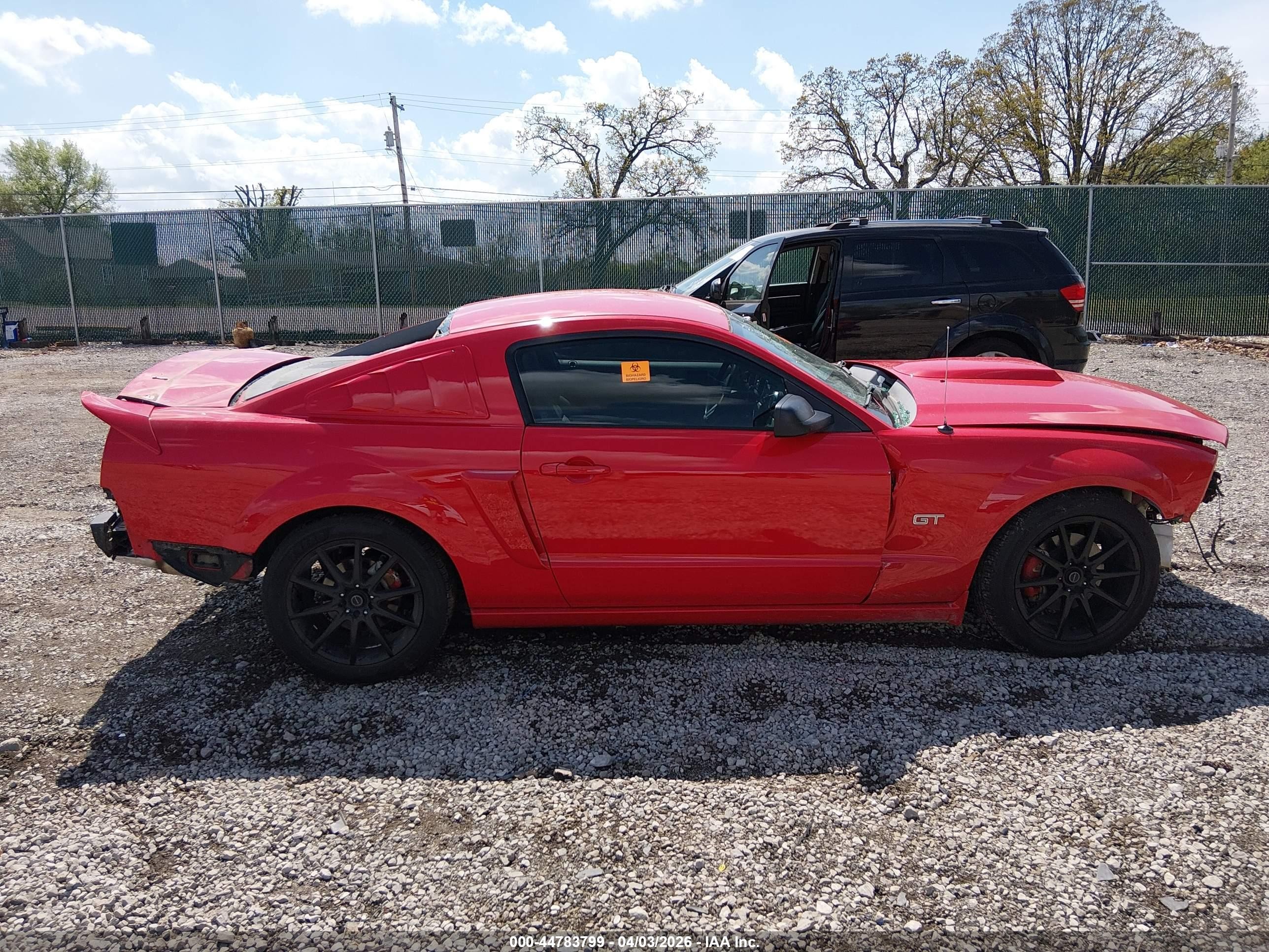 2006 Ford Mustang Gt Red vin: 1ZVFT82H665223509
