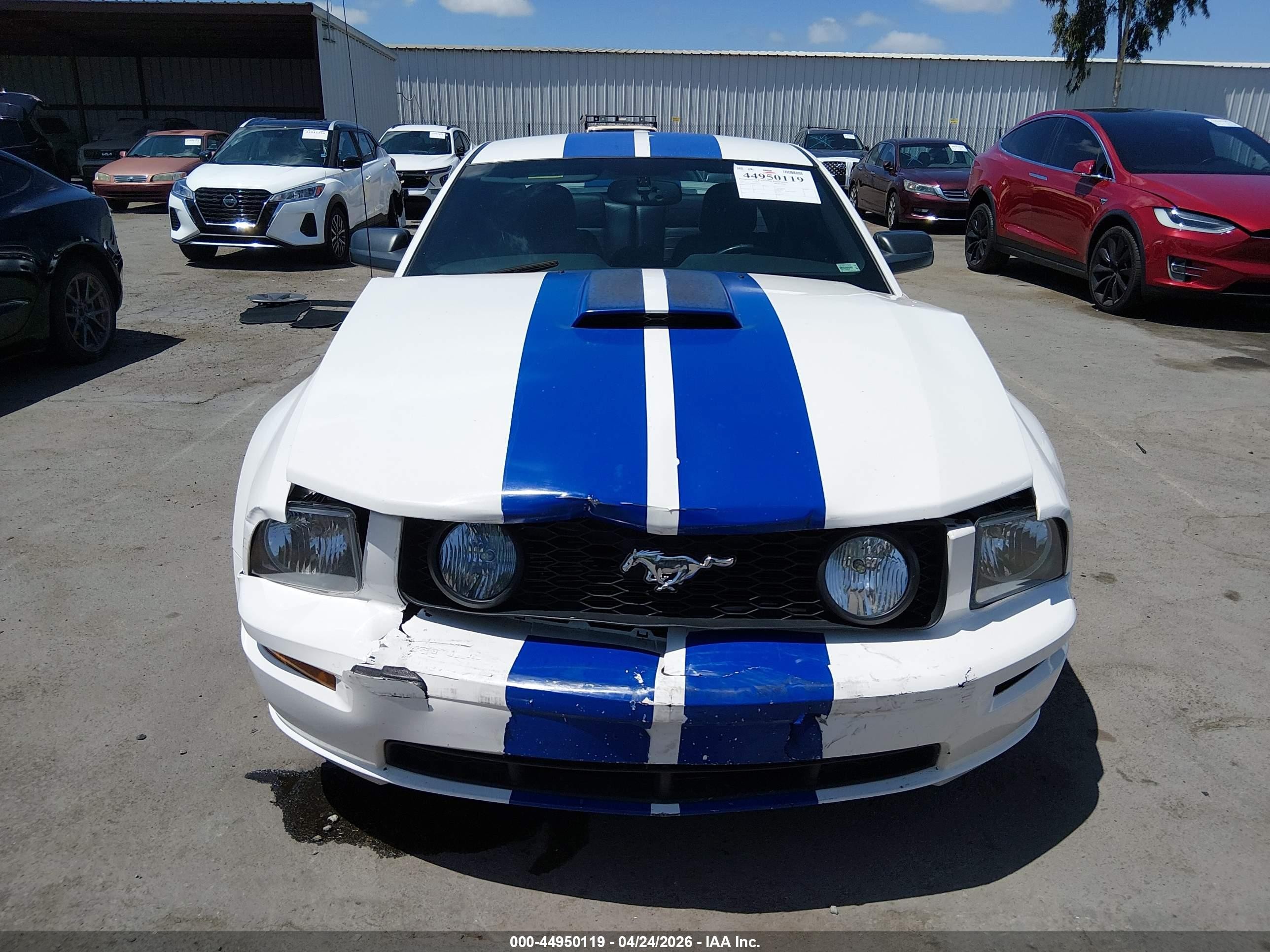 2007 Ford Mustang Gt Deluxe/gt Premium White vin: 1ZVFT82H675273795