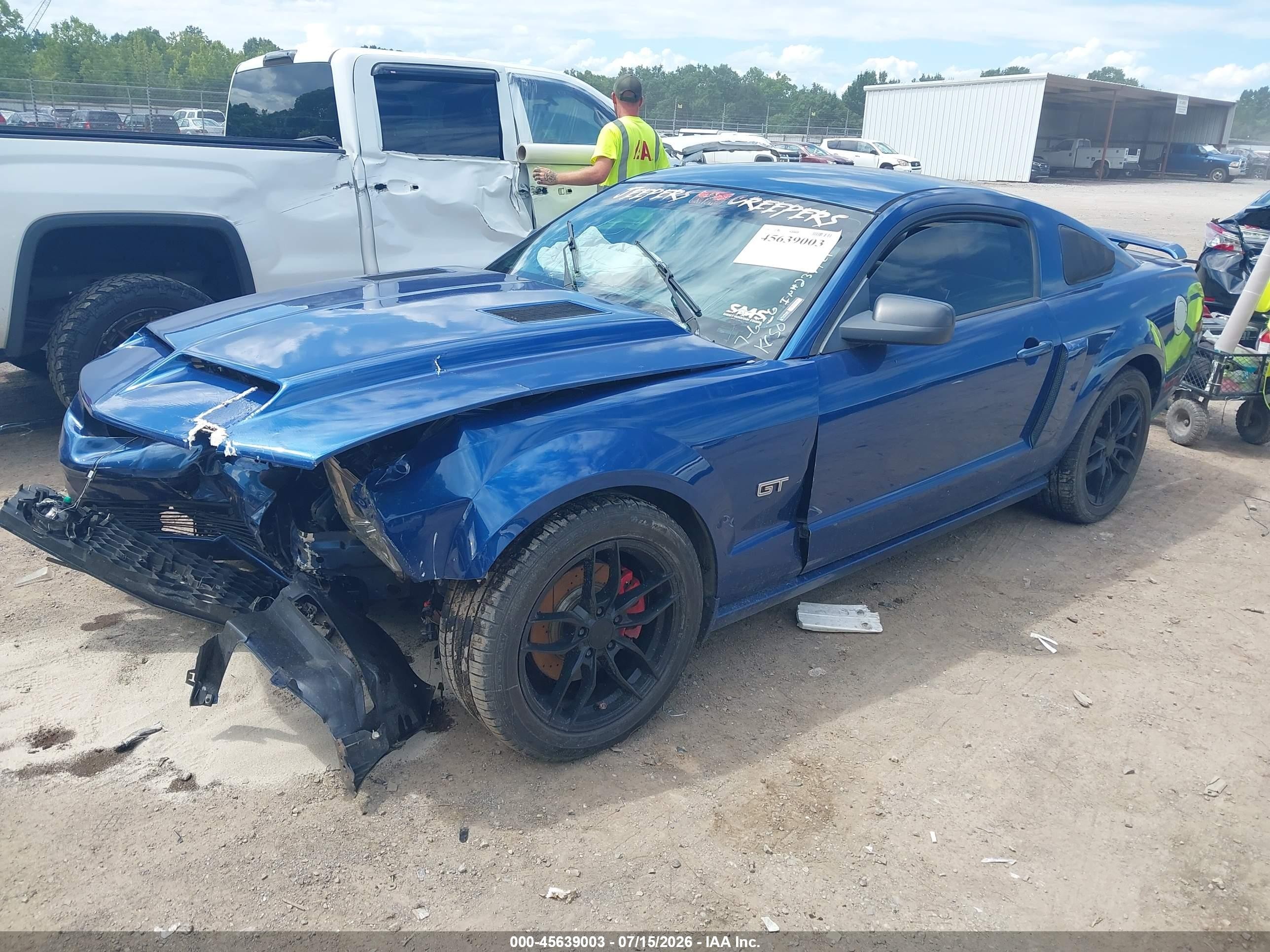 2007 Ford Mustang Gt Deluxe/gt Premium Blue vin: 1ZVFT82H875302438
