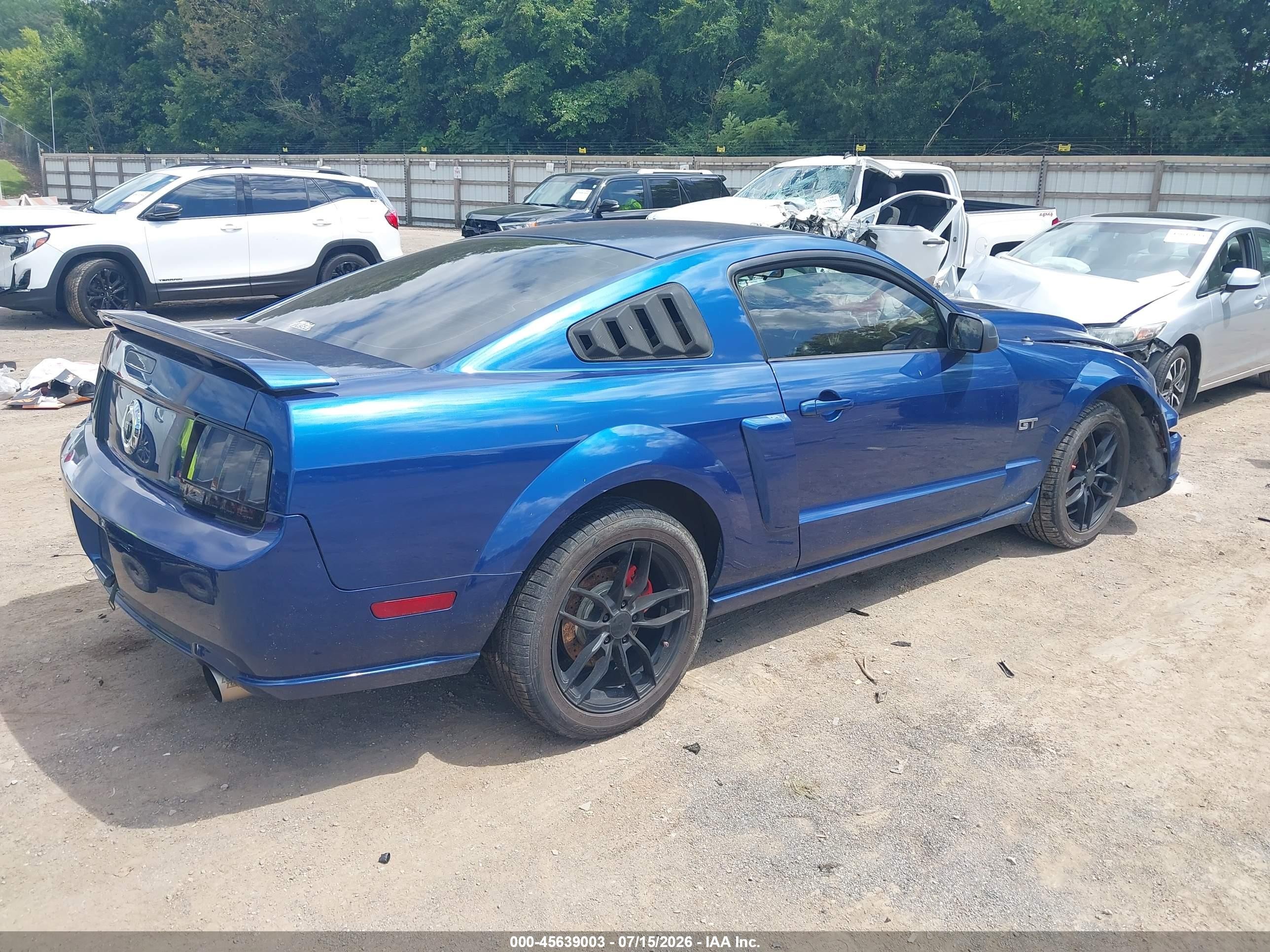 2007 Ford Mustang Gt Deluxe/gt Premium Blue vin: 1ZVFT82H875302438