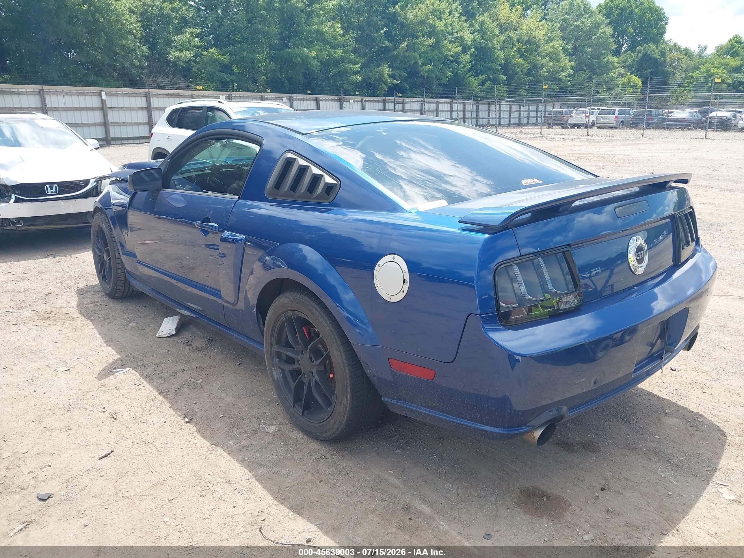 2007 Ford Mustang Gt Deluxe/gt Premium Blue vin: 1ZVFT82H875302438