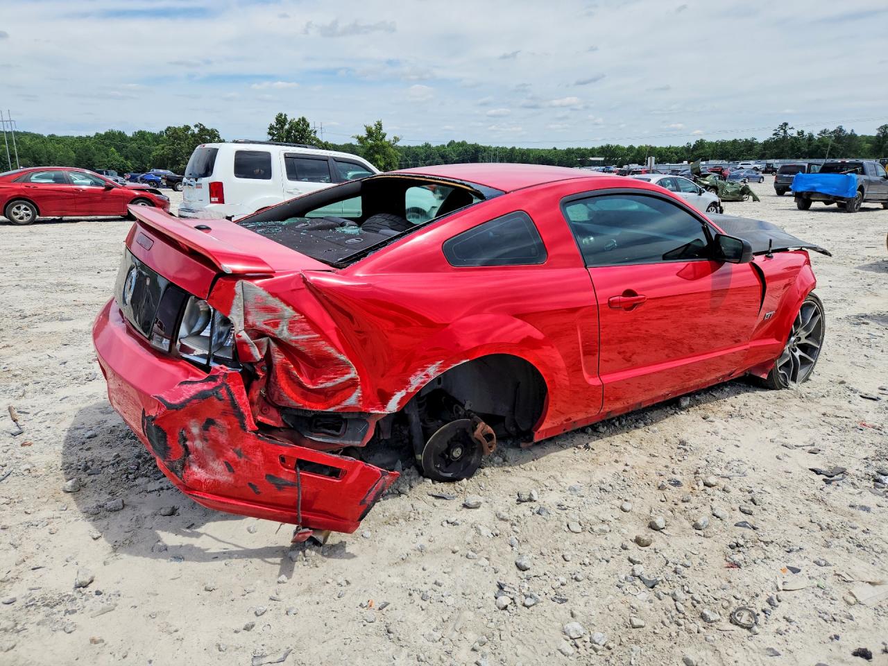 2007 Ford Mustang Gt Red vin: 1ZVFT82HX75341760