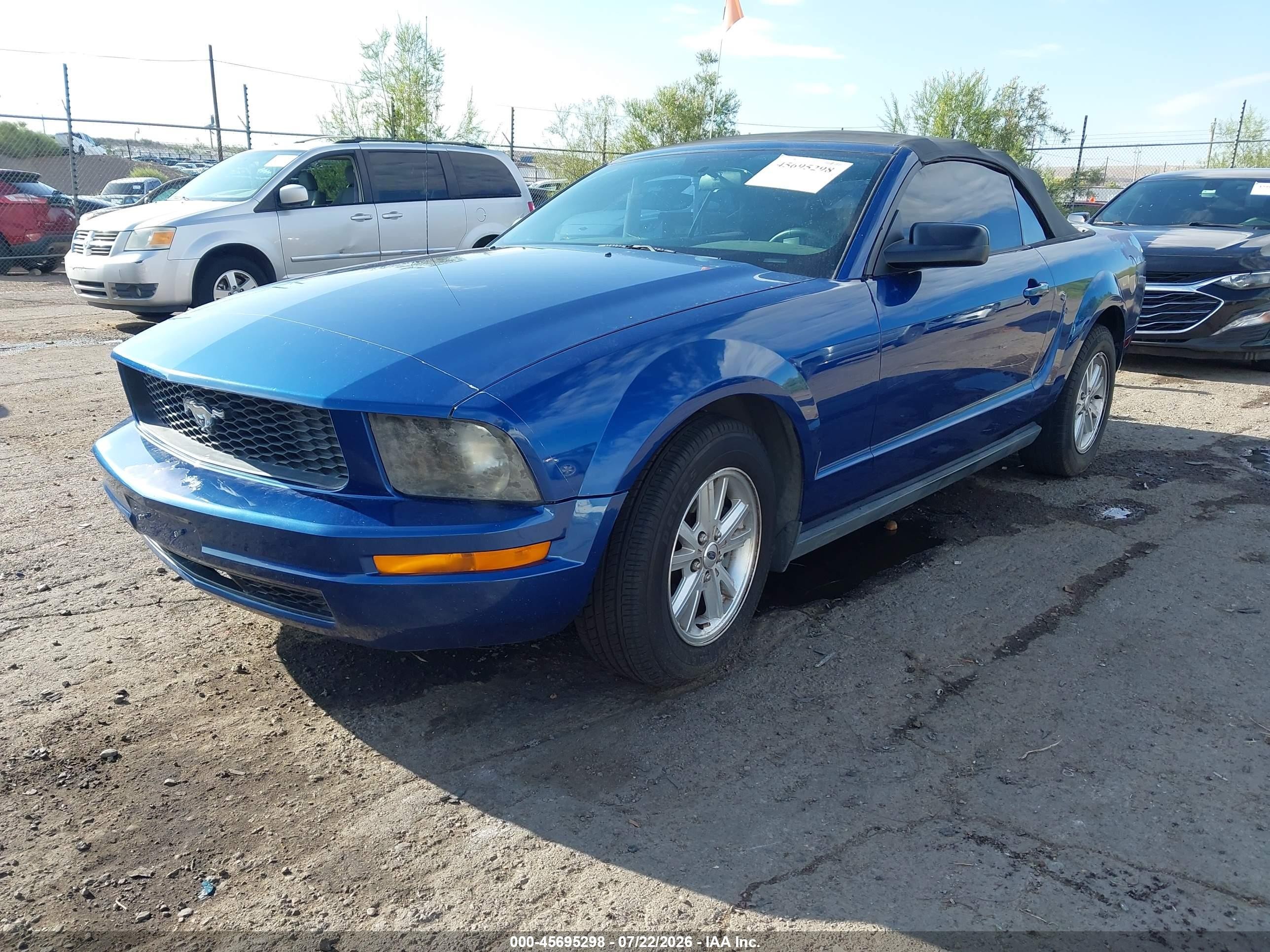 2006 Ford Mustang V6 Blue vin: 1ZVFT84N165249017