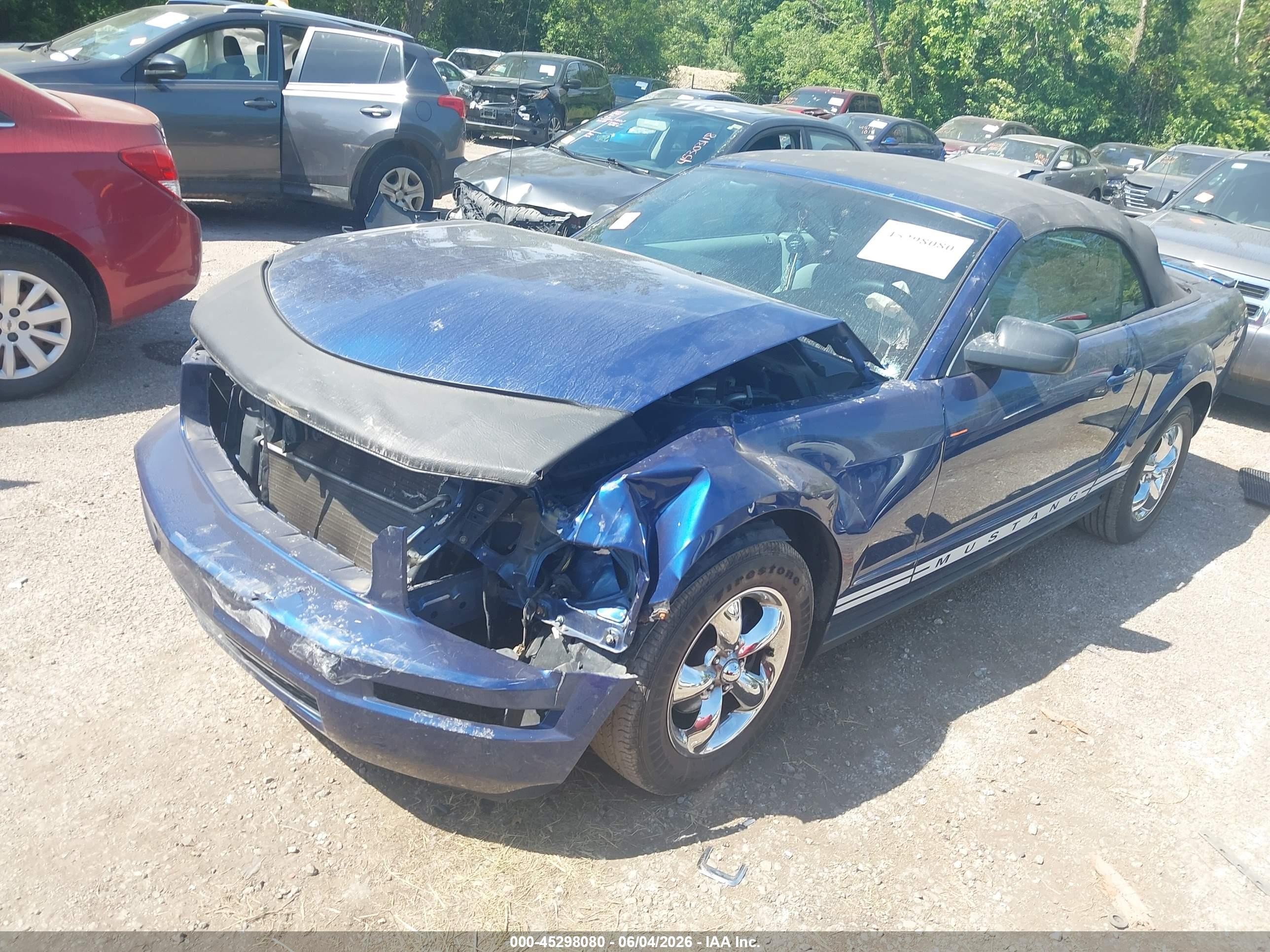 2007 Ford Mustang V6 Deluxe/v6 Premium Blue vin: 1ZVFT84N175201423