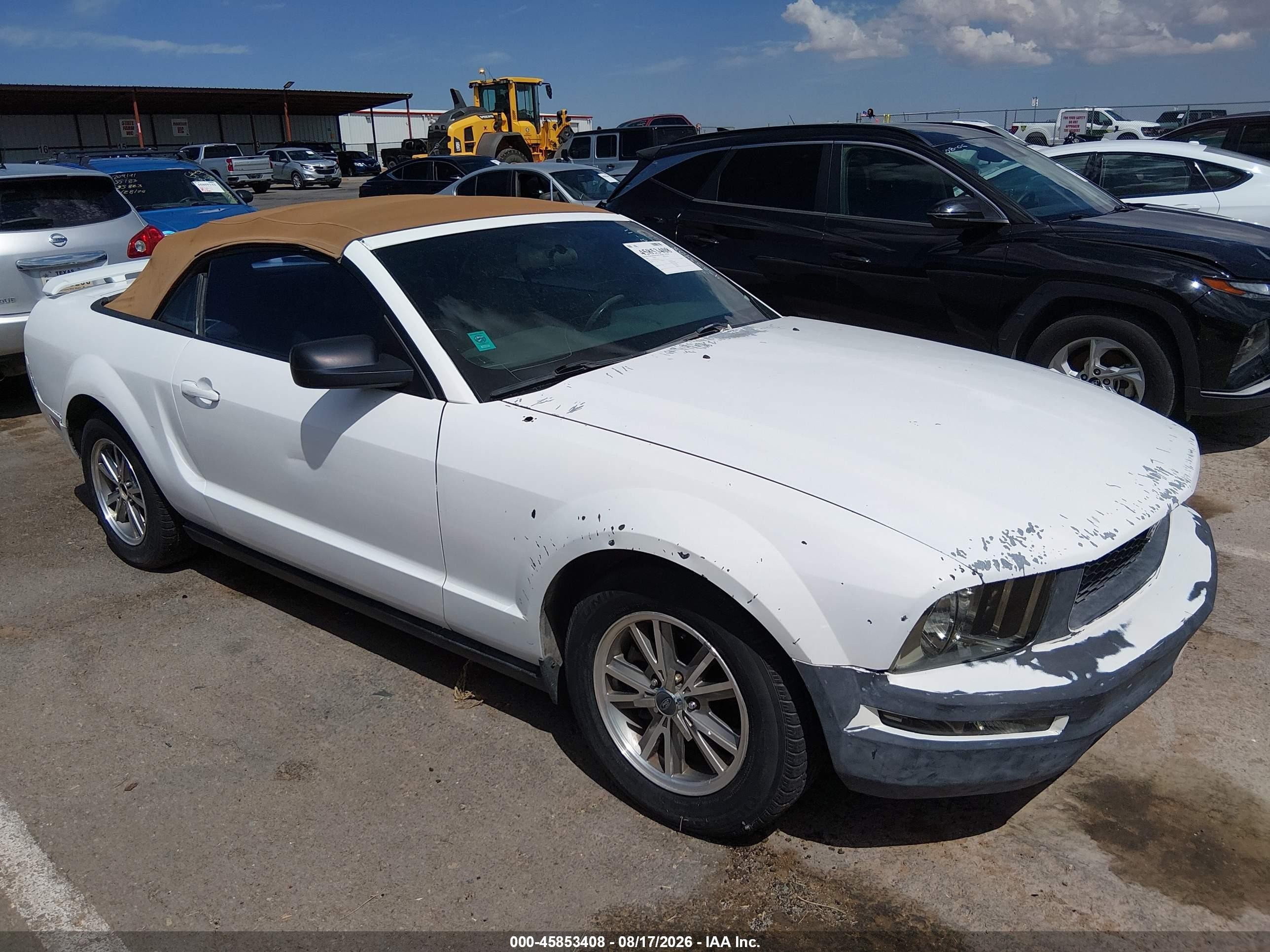 2005 Ford Mustang   White vin: 1ZVFT84N355256534