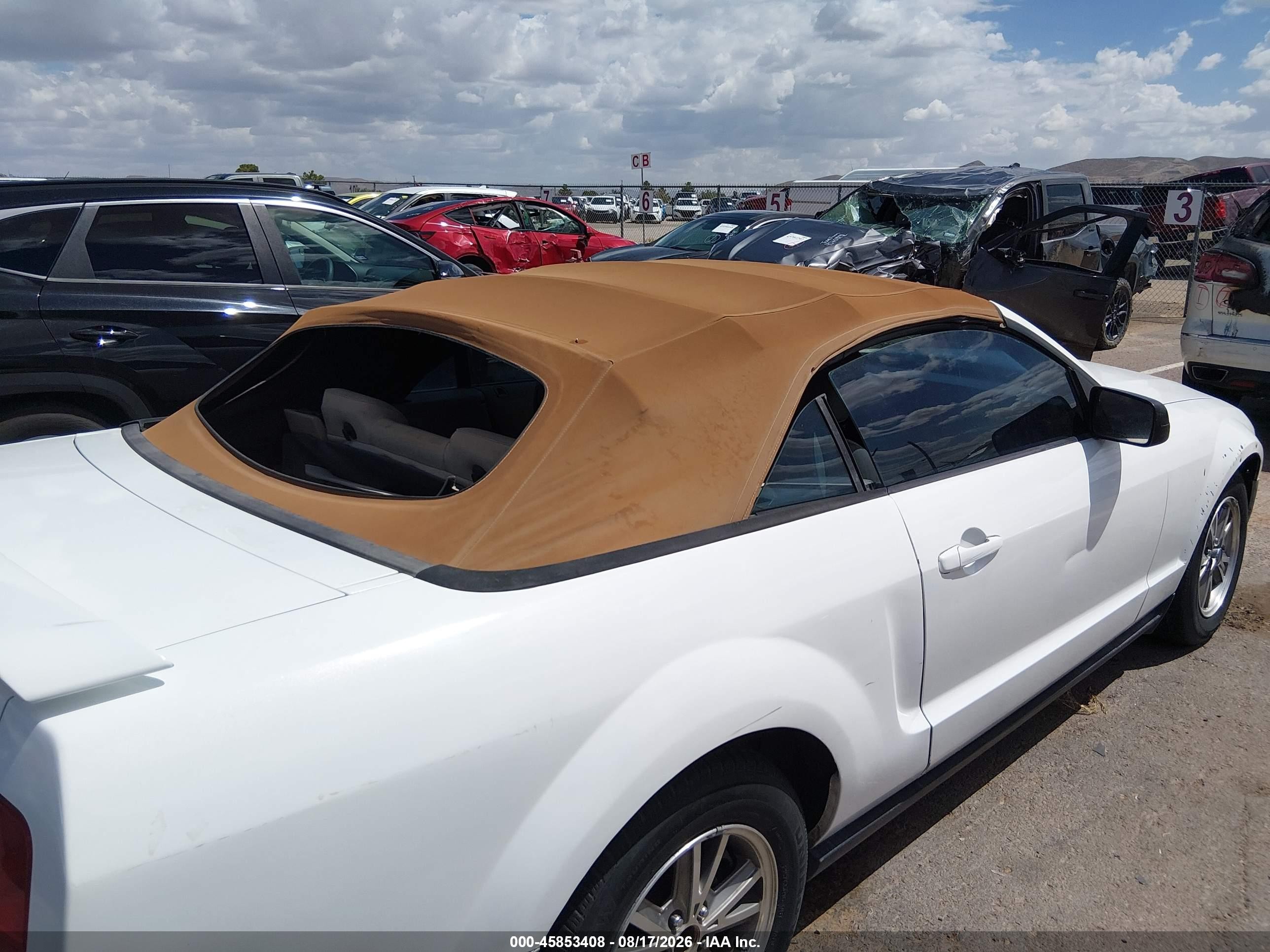 2005 Ford Mustang   Белый vin: 1ZVFT84N355256534
