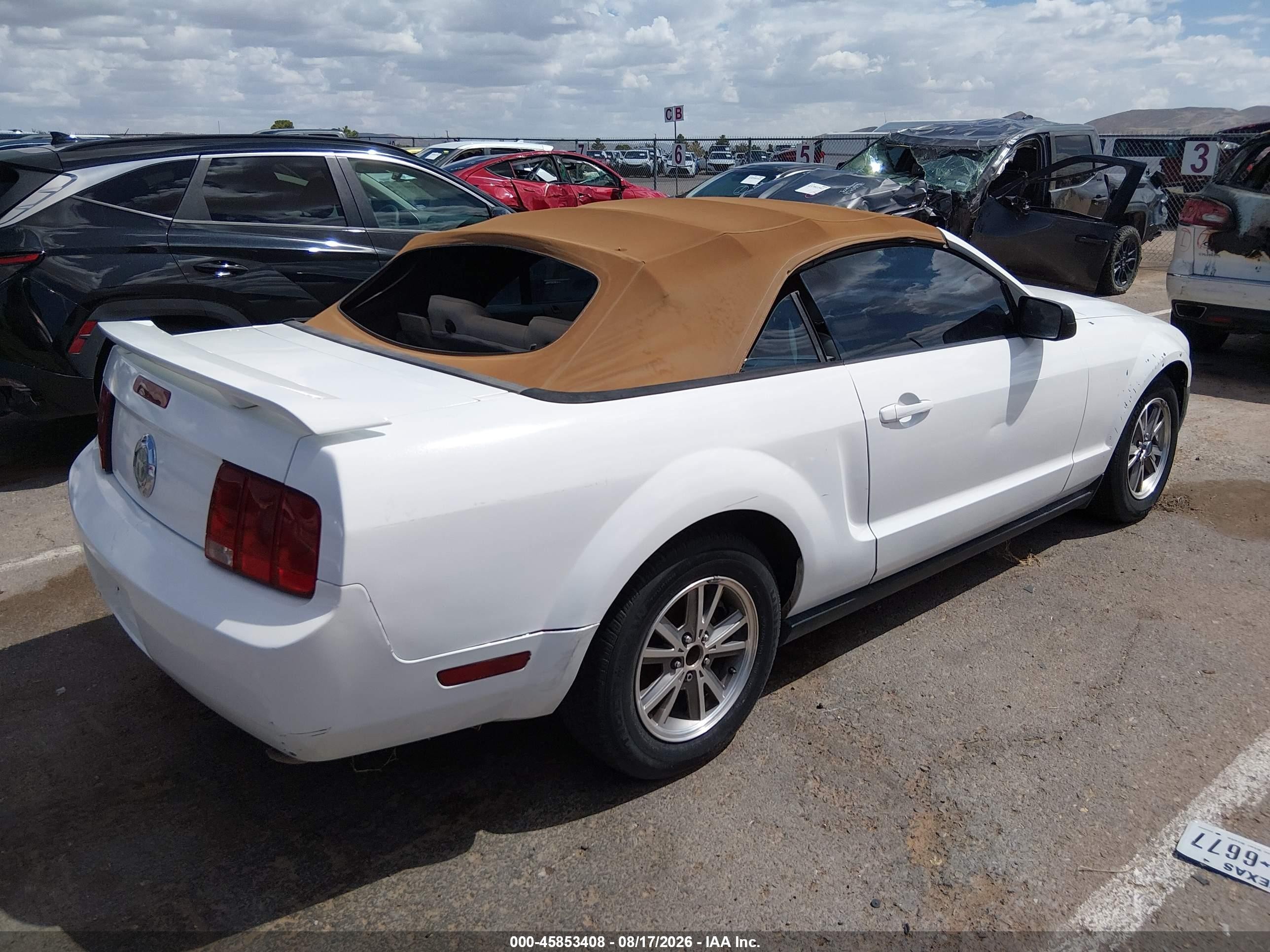 2005 Ford Mustang   Белый vin: 1ZVFT84N355256534
