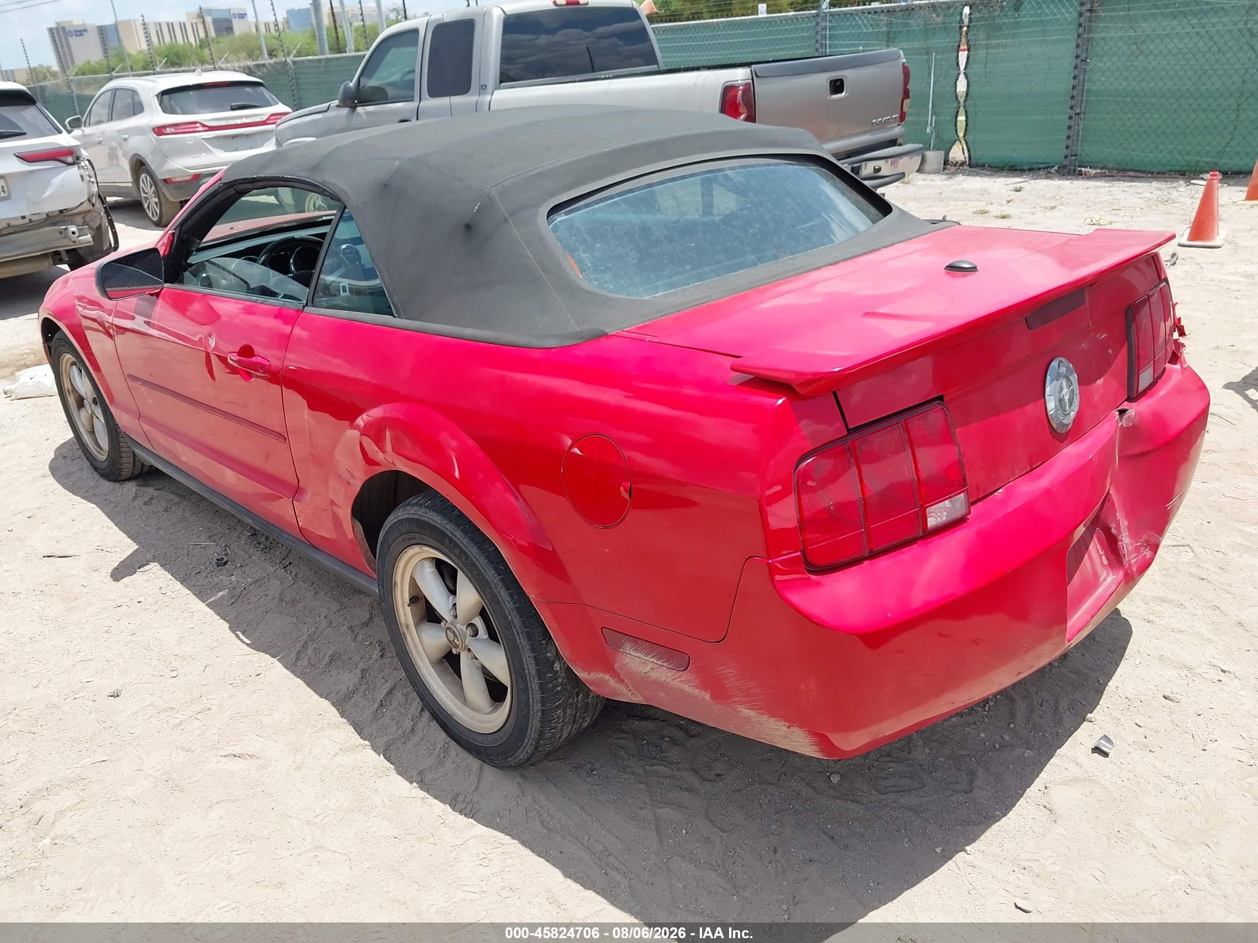 2007 Ford Mustang V6 Deluxe/v6 Premium Red vin: 1ZVFT84N475276746