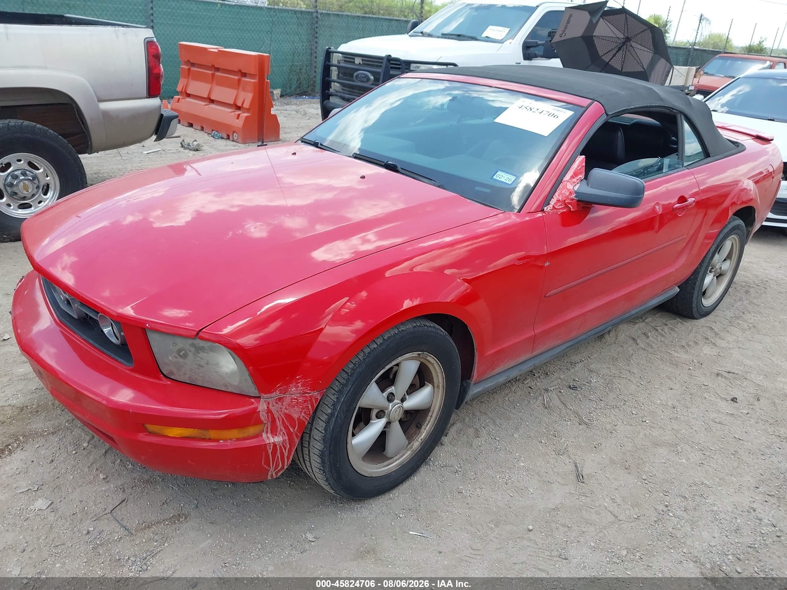 2007 Ford Mustang V6 Deluxe/v6 Premium Red vin: 1ZVFT84N475276746