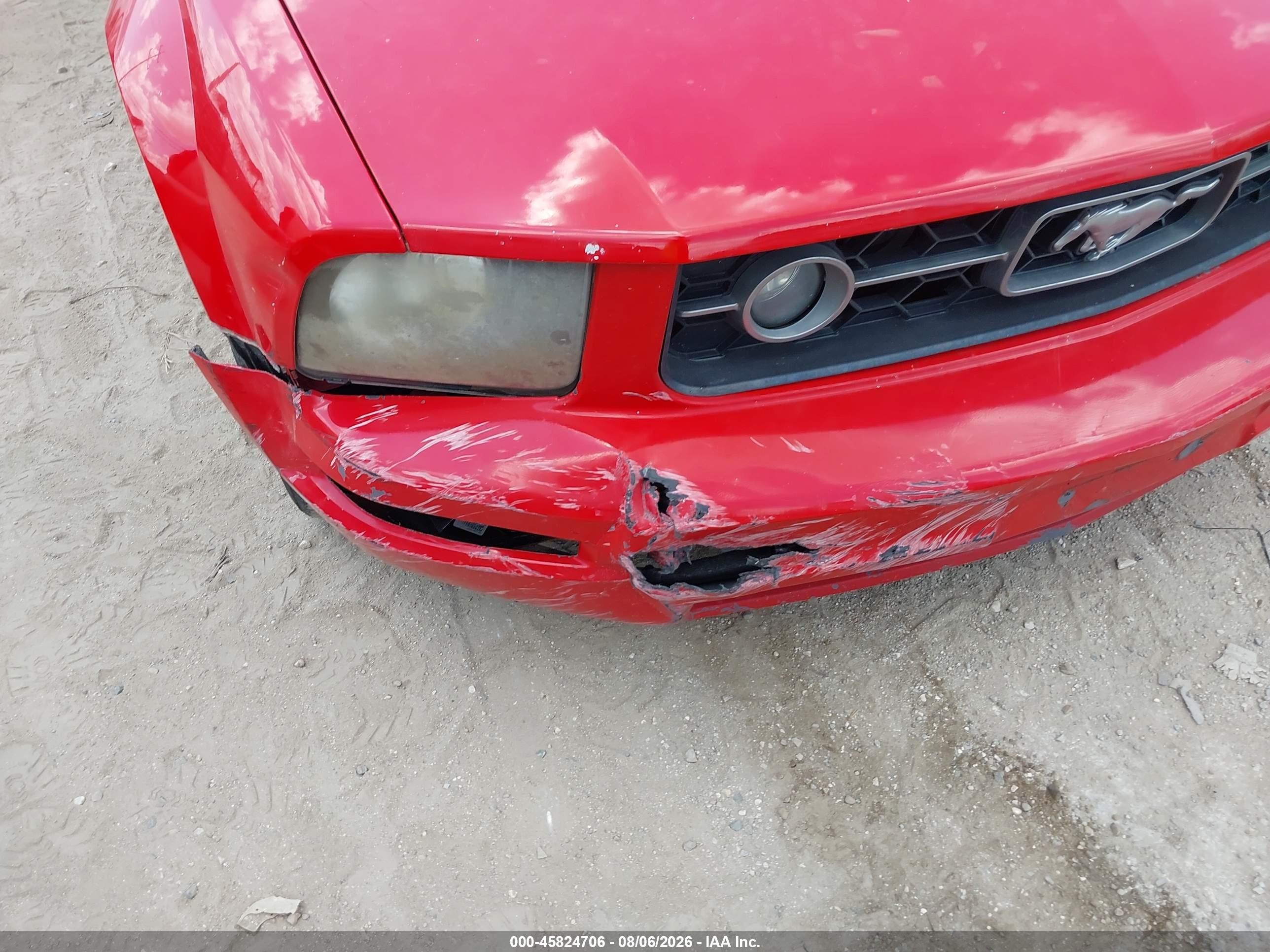 2007 Ford Mustang V6 Deluxe/v6 Premium Red vin: 1ZVFT84N475276746