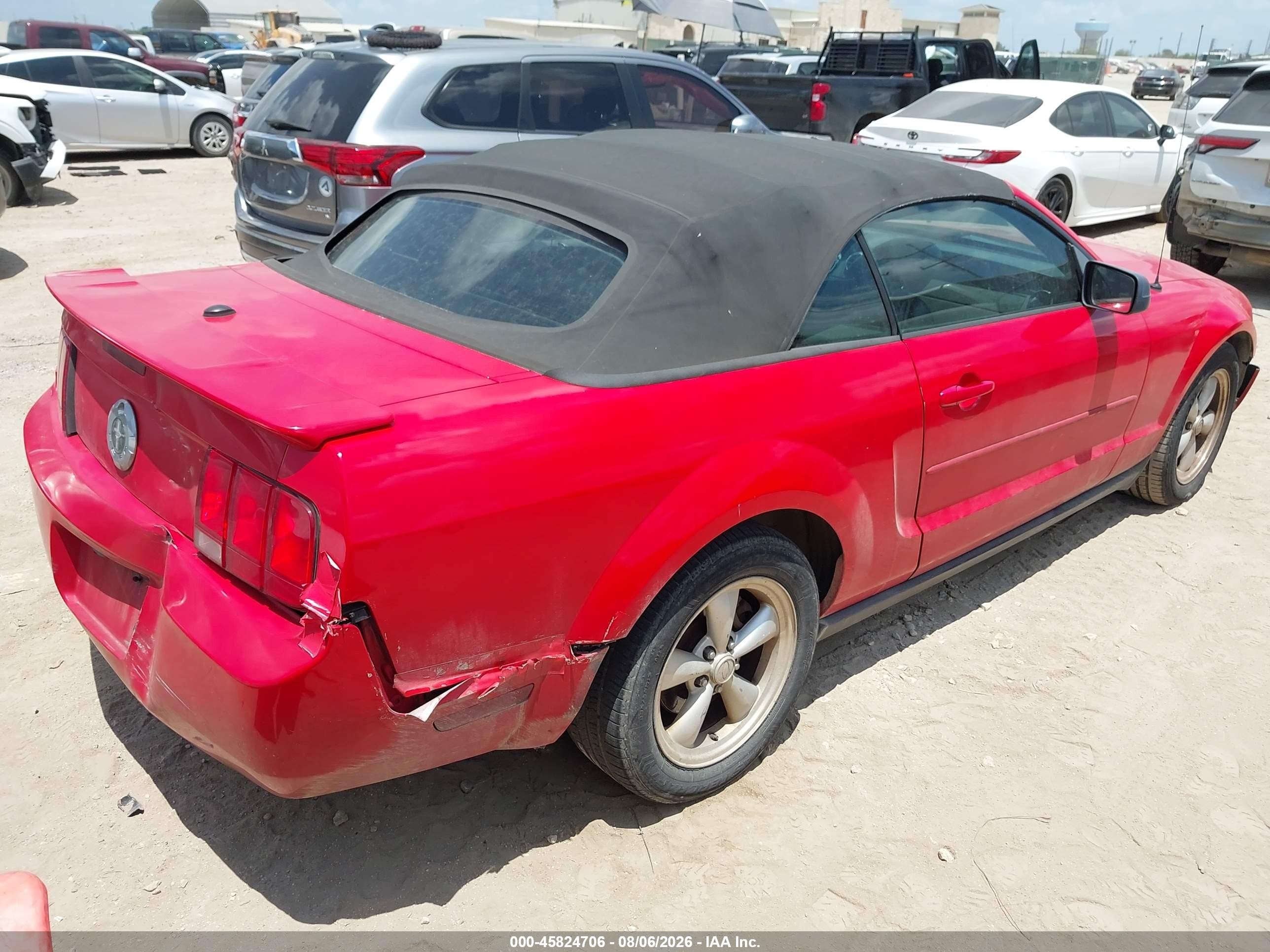 2007 Ford Mustang V6 Deluxe/v6 Premium Red vin: 1ZVFT84N475276746