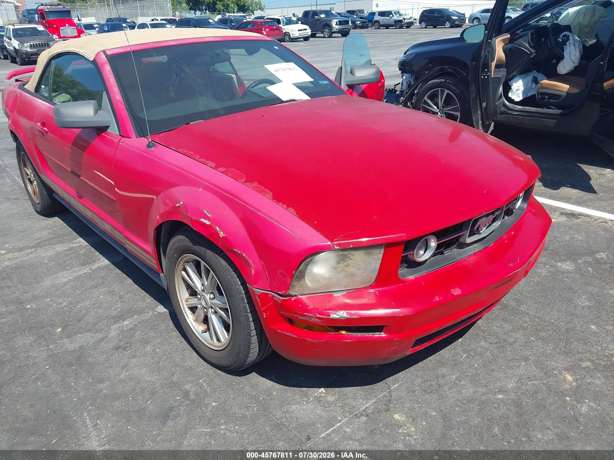 2006 Ford Mustang V6 Red vin: 1ZVFT84N565262126