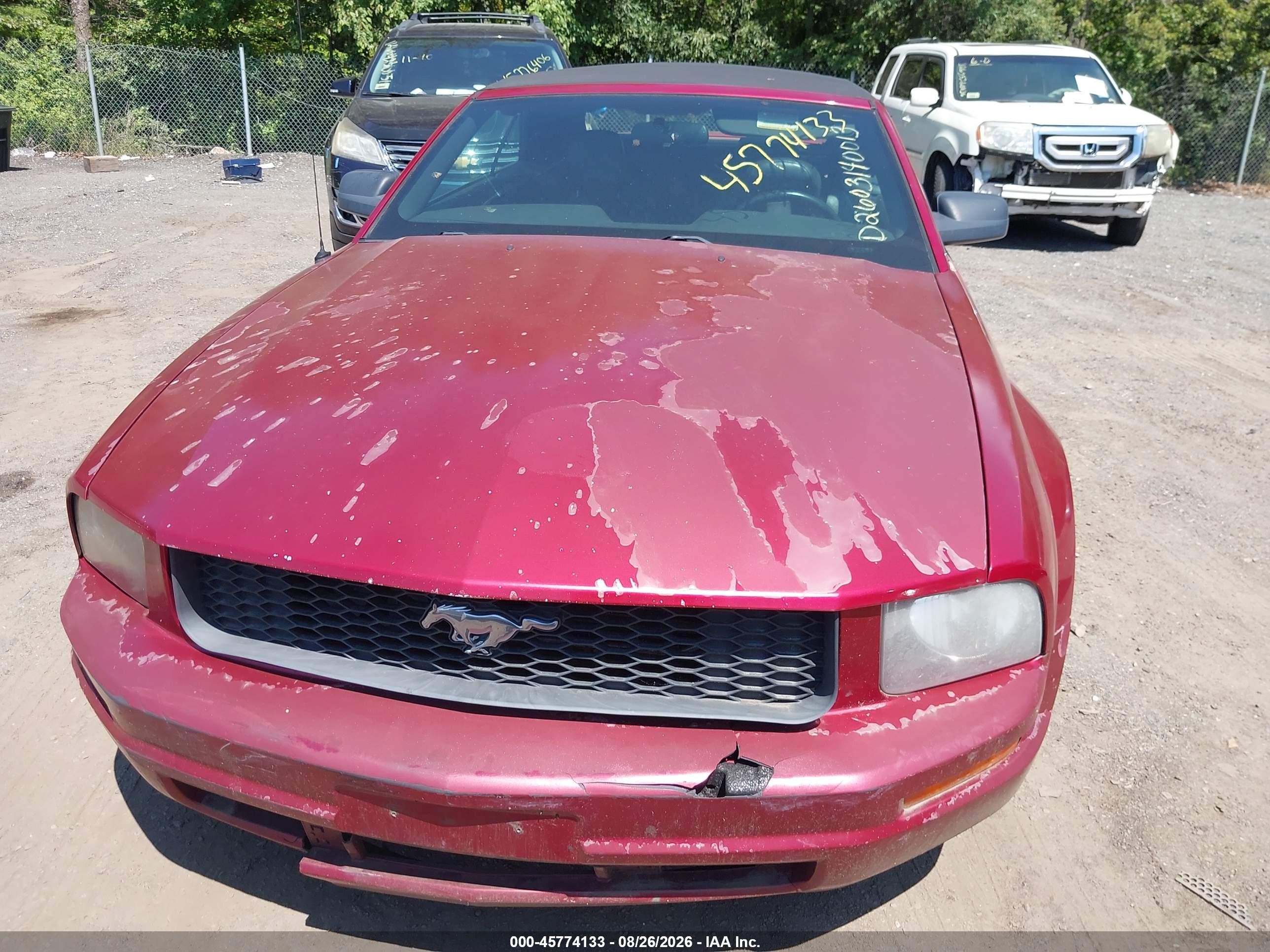2007 Ford Mustang V6 Deluxe/v6 Premium Бордовый vin: 1ZVFT84N575355178