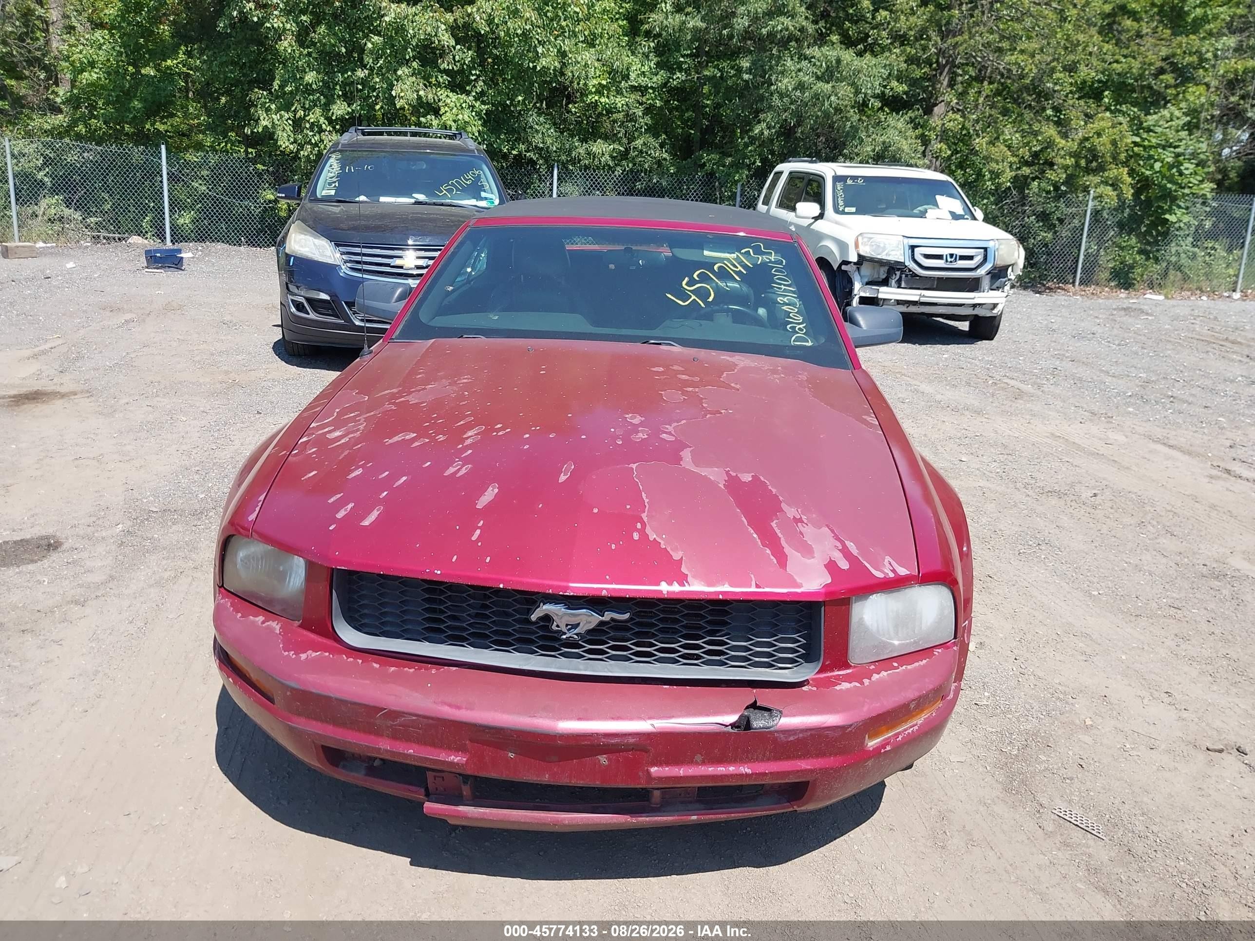 2007 Ford Mustang V6 Deluxe/v6 Premium Бордовый vin: 1ZVFT84N575355178