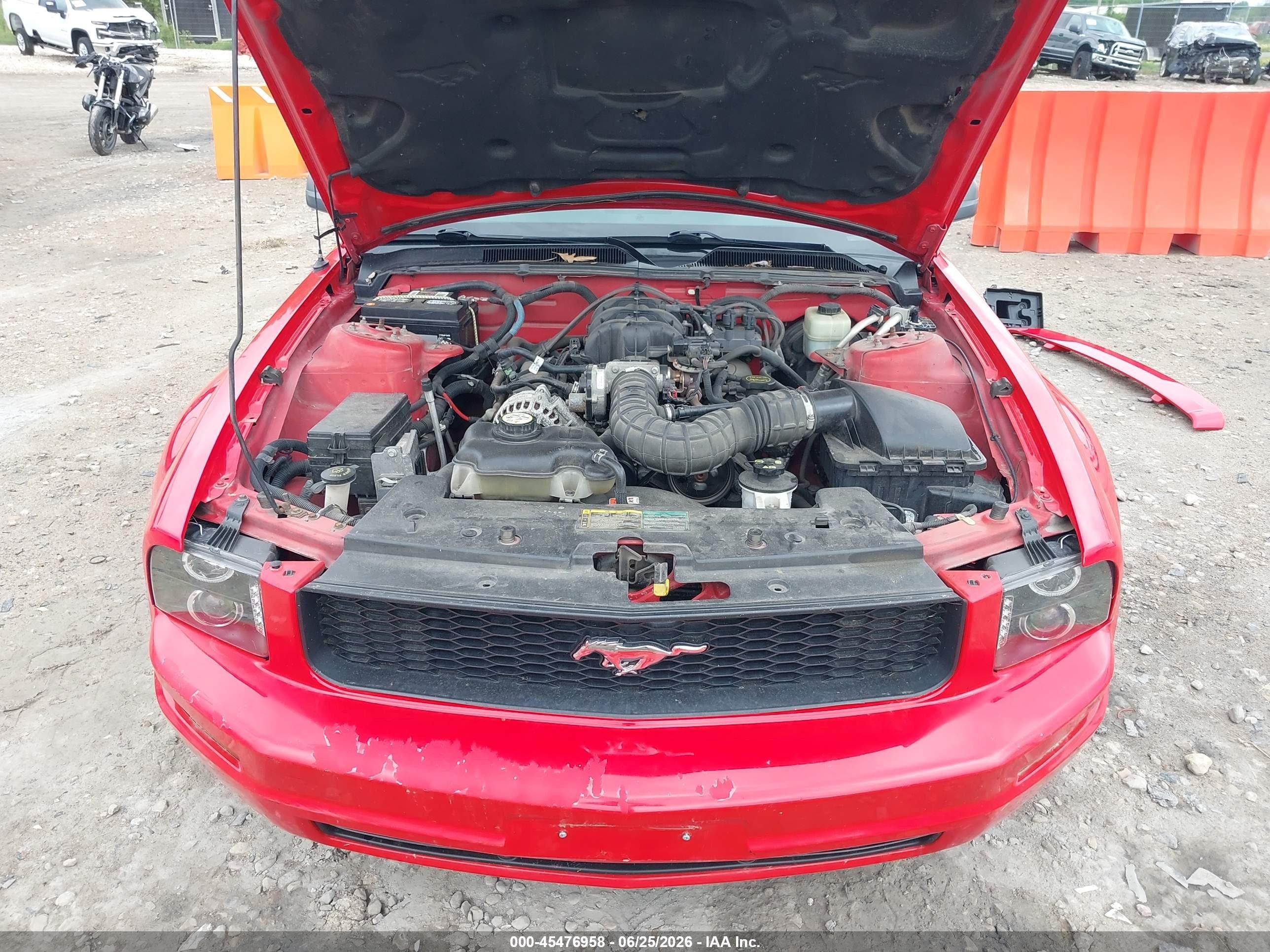2006 Ford Mustang V6 Red vin: 1ZVFT84N665138737
