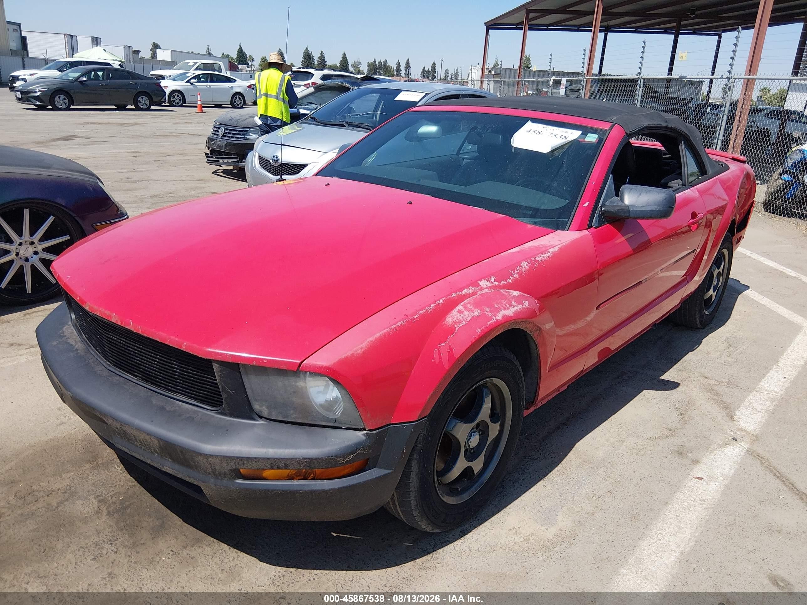 2007 Ford Mustang V6 Deluxe/v6 Premium Red vin: 1ZVFT84N775276594