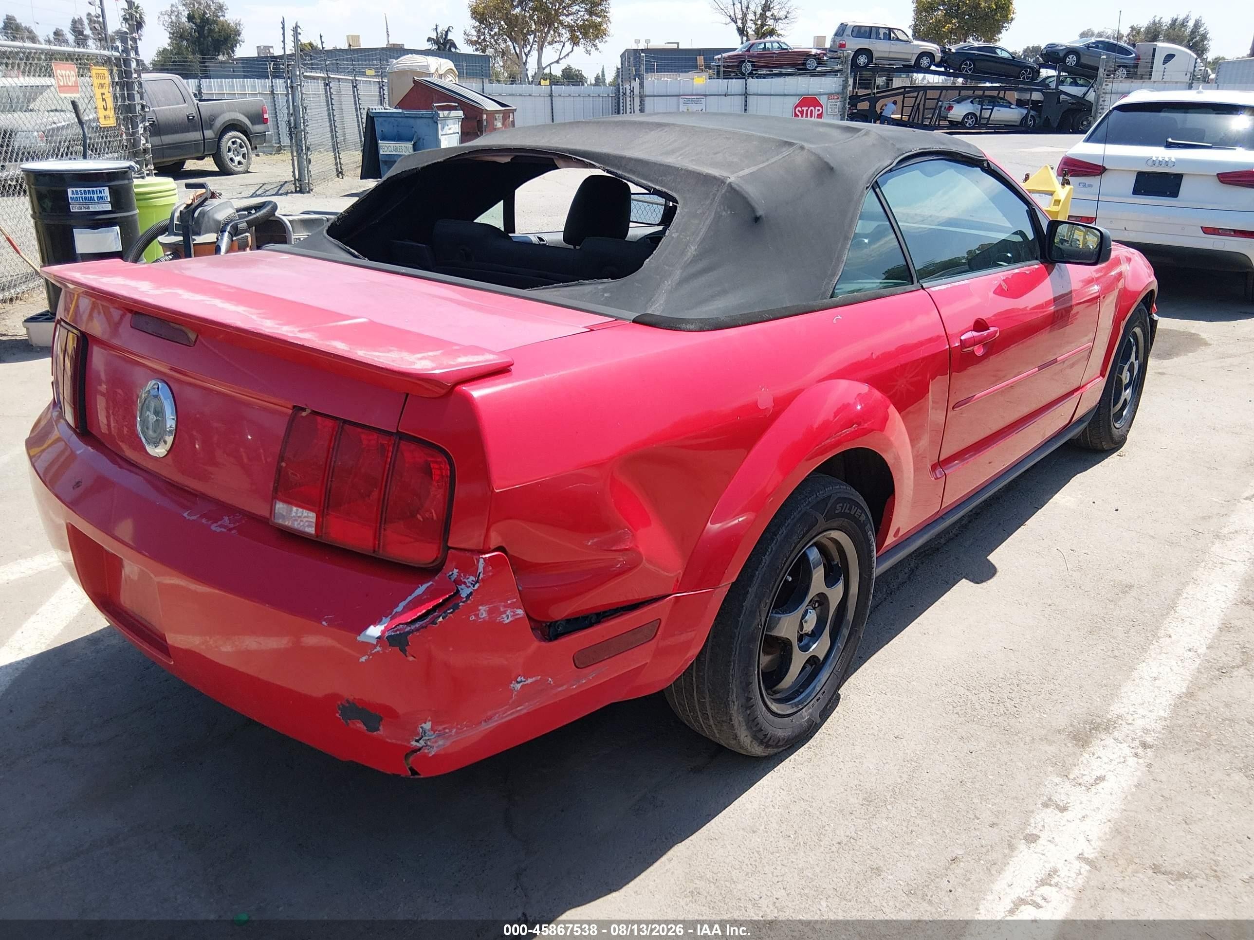 2007 Ford Mustang V6 Deluxe/v6 Premium Red vin: 1ZVFT84N775276594