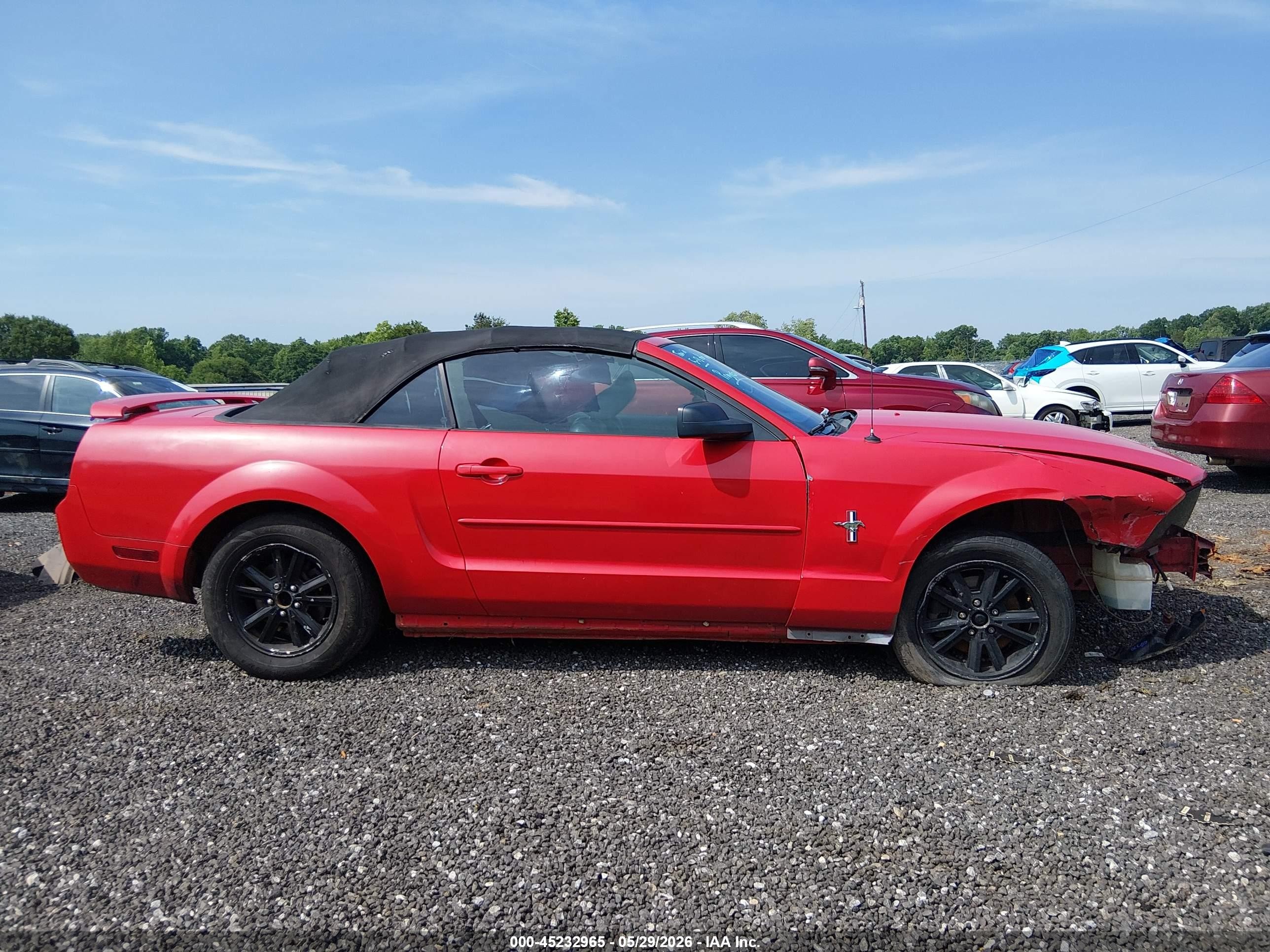 2006 Ford Mustang V6 Red vin: 1ZVFT84NX65138675