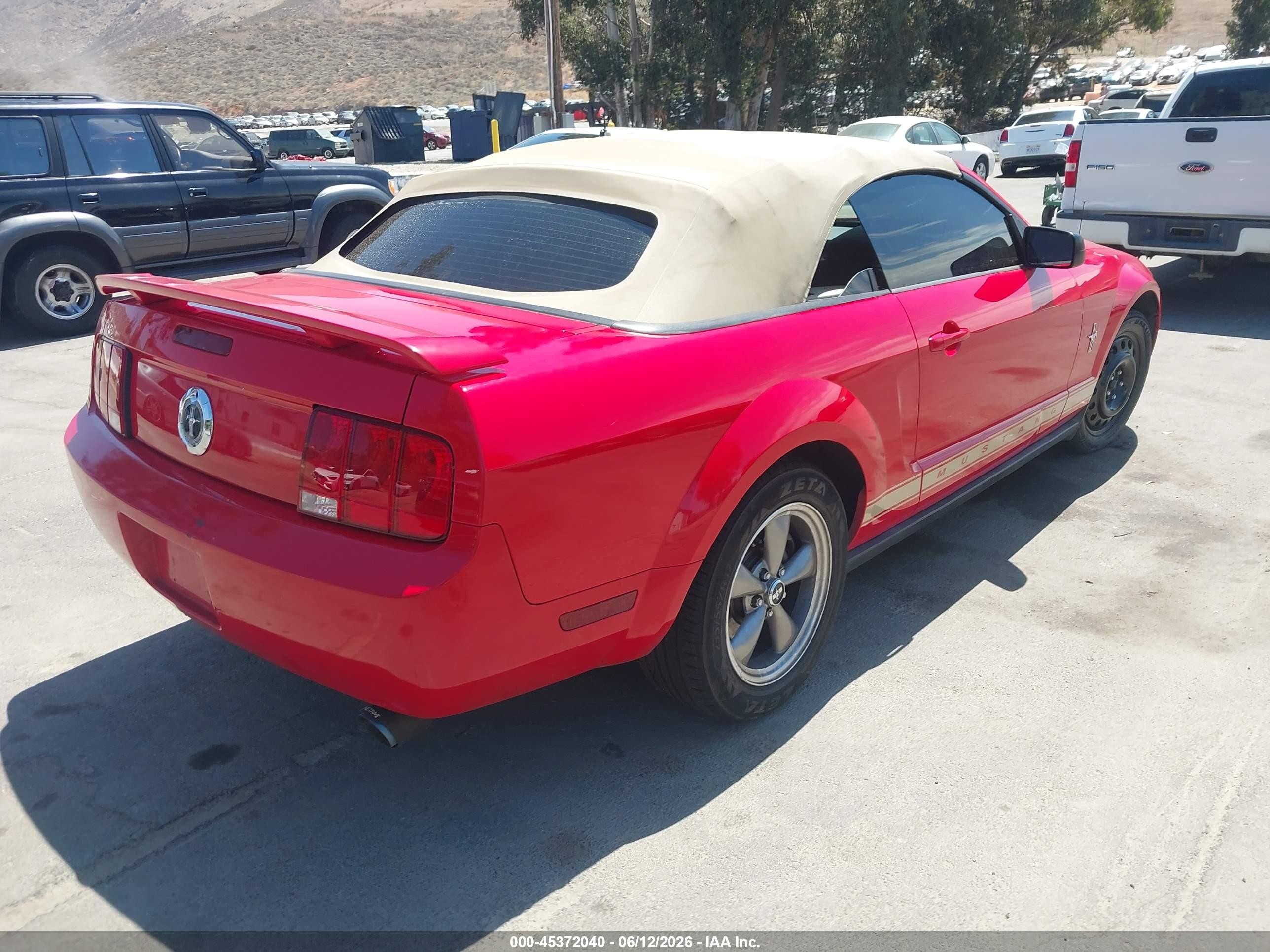 2006 Ford Mustang V6 Red vin: 1ZVFT84NX65240283