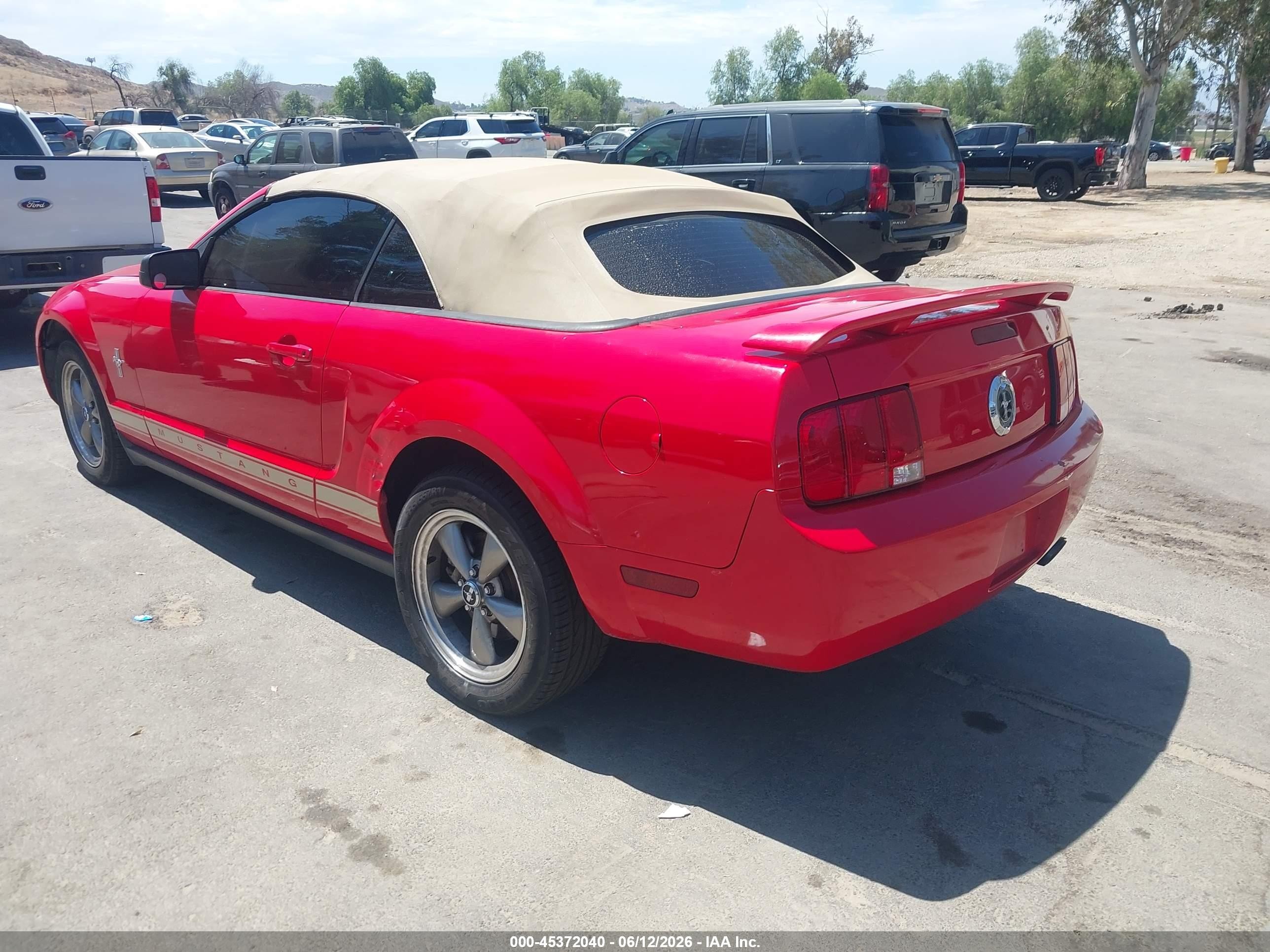 2006 Ford Mustang V6 Red vin: 1ZVFT84NX65240283