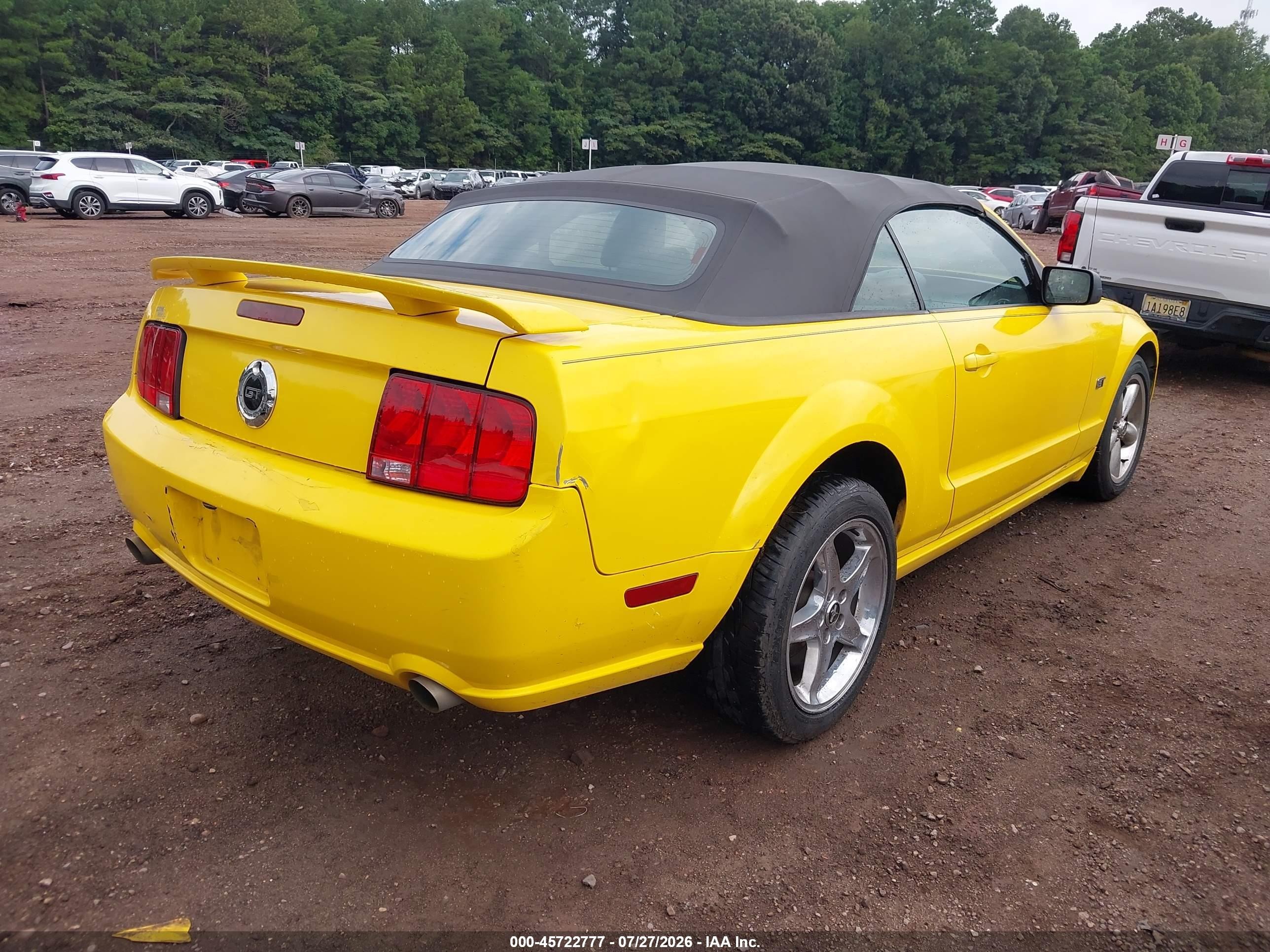 2006 Ford Mustang Gt Yellow vin: 1ZVFT85H765231128