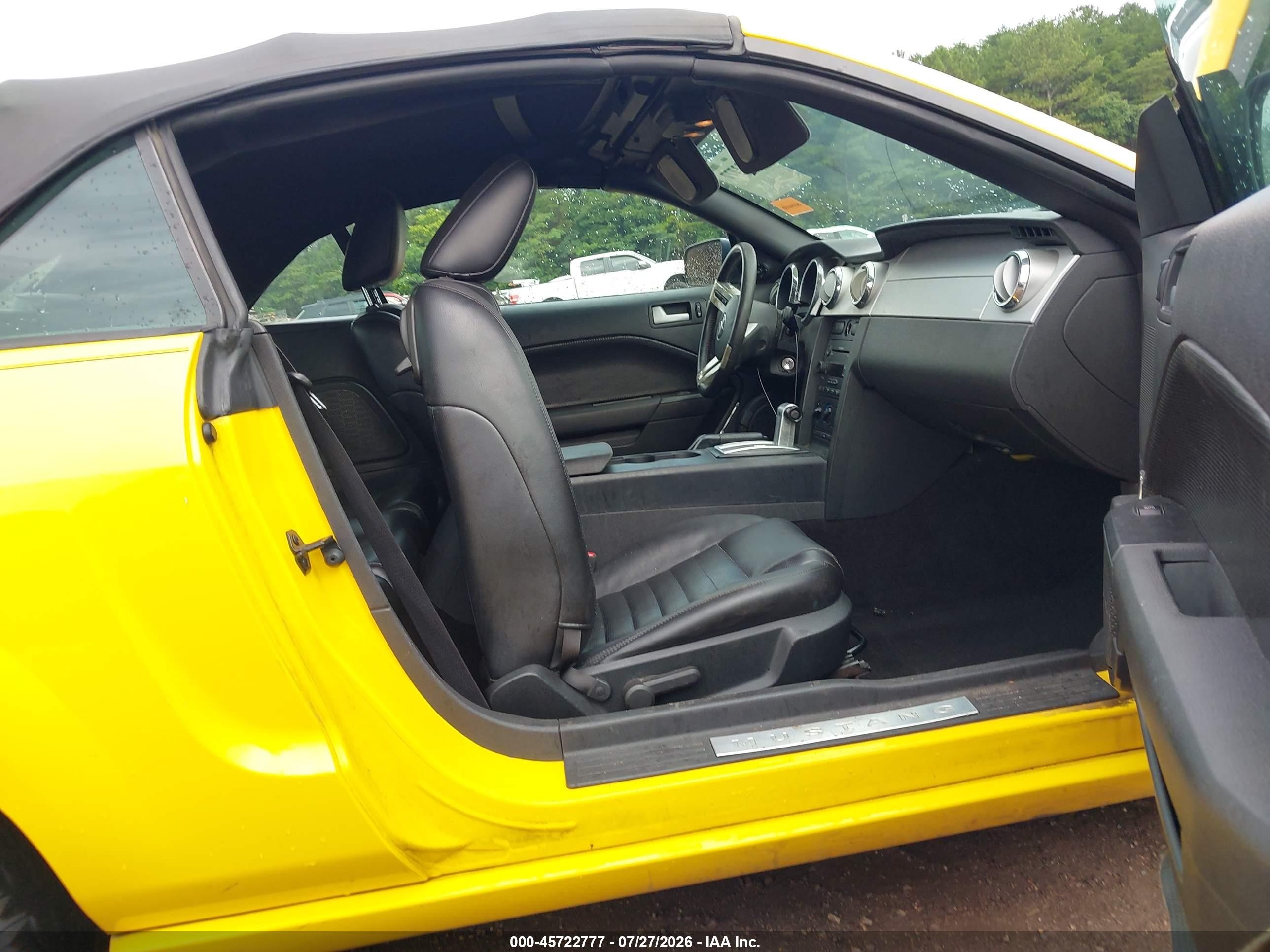 2006 Ford Mustang Gt Yellow vin: 1ZVFT85H765231128