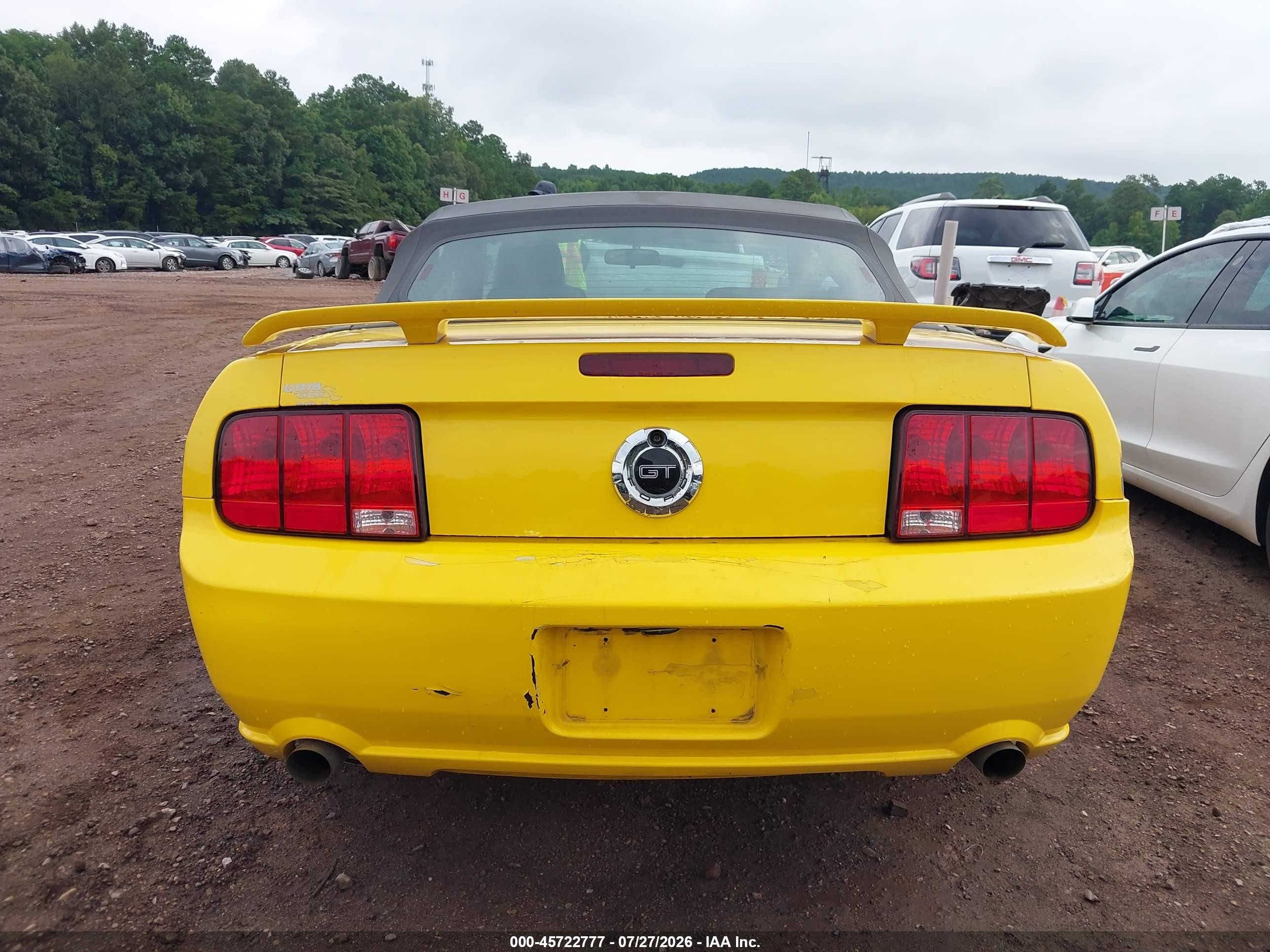 2006 Ford Mustang Gt Yellow vin: 1ZVFT85H765231128