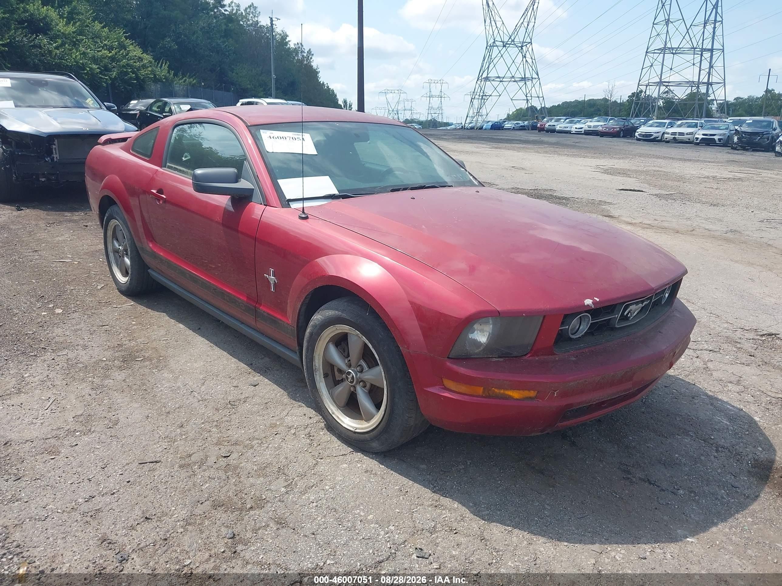 2006 Ford Mustang V6 Red vin: 1ZVHT80N065160120