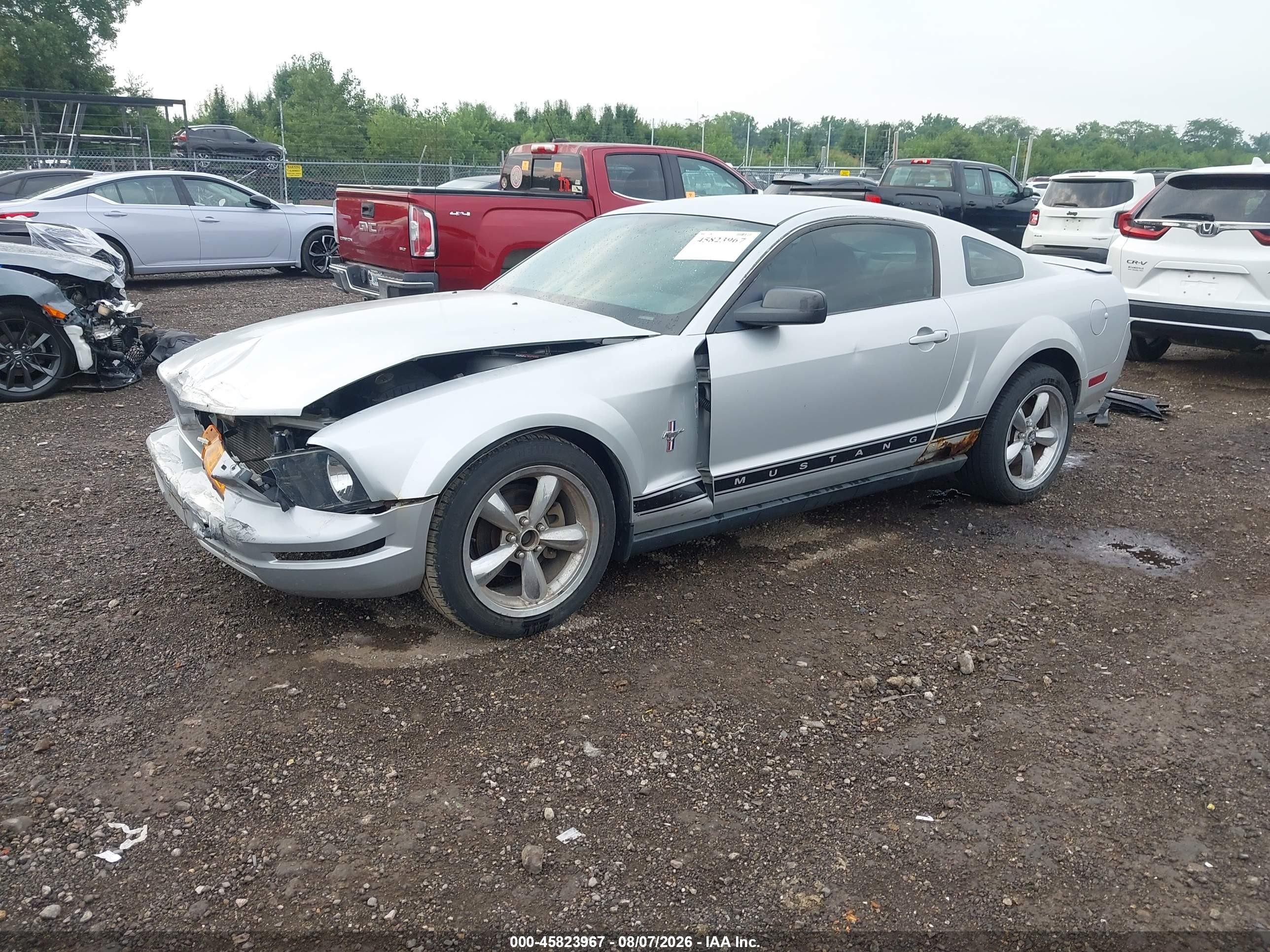 2007 Ford Mustang V6 Deluxe/v6 Premium Silver vin: 1ZVHT80N075239952
