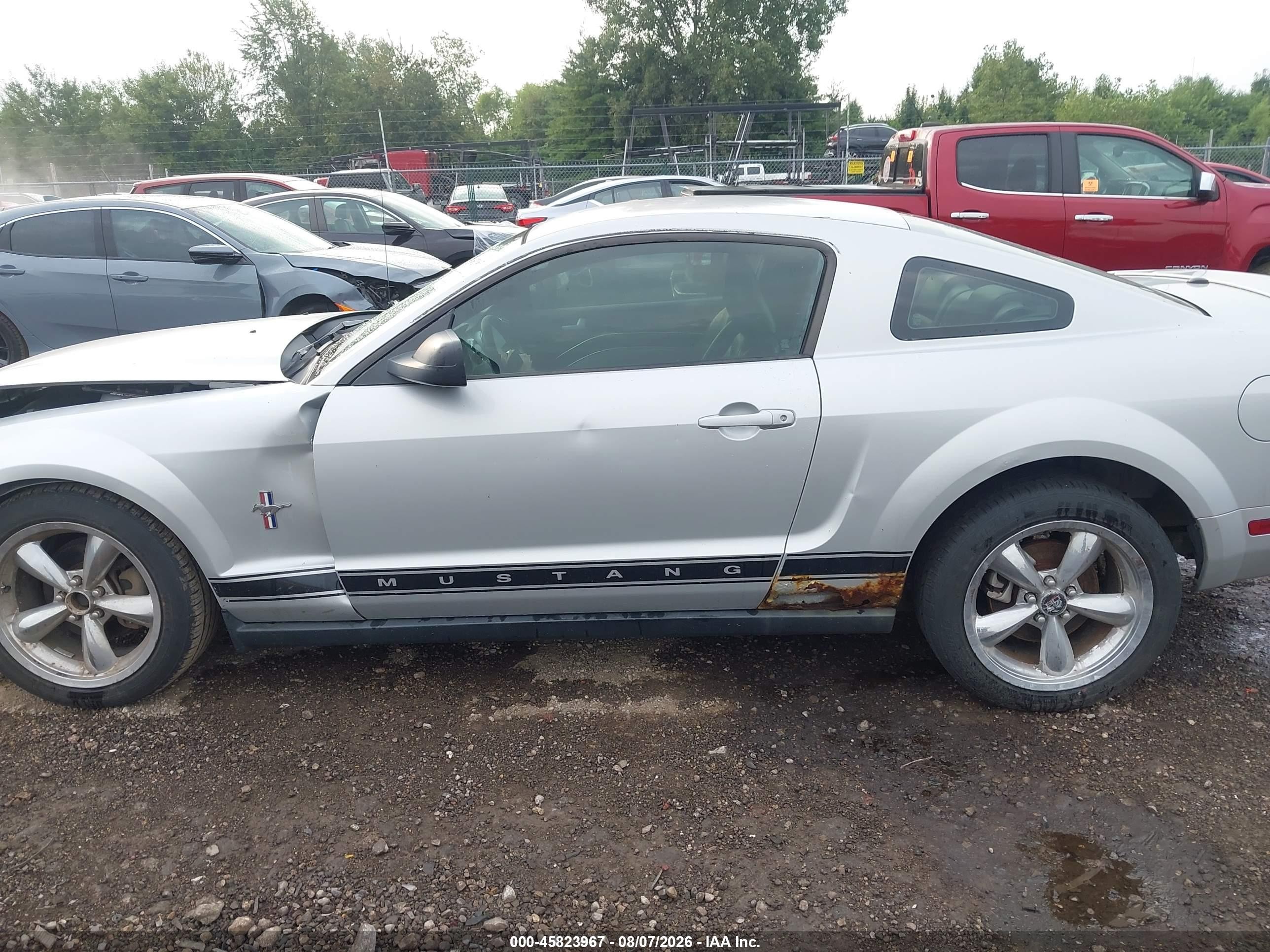 2007 Ford Mustang V6 Deluxe/v6 Premium Silver vin: 1ZVHT80N075239952